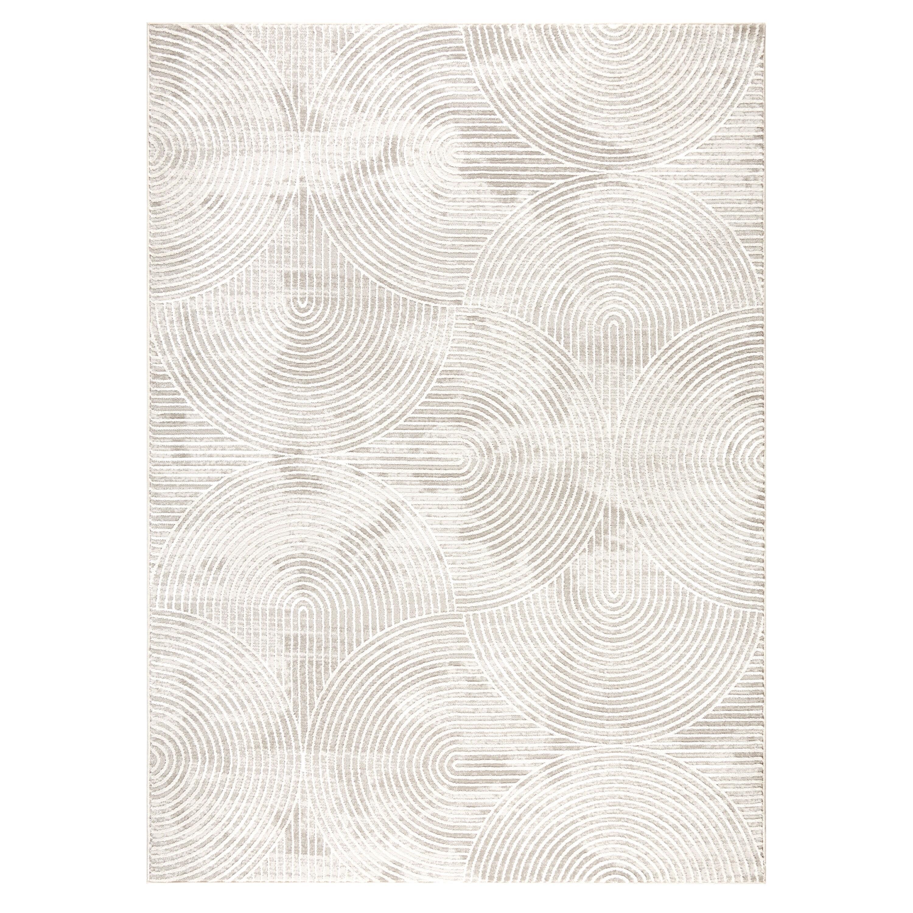 TOWN & COUNTRY Luxe Maya Soft Arches Neutral Indoor Area Rug with High-Low Texture, Ivory/Greige