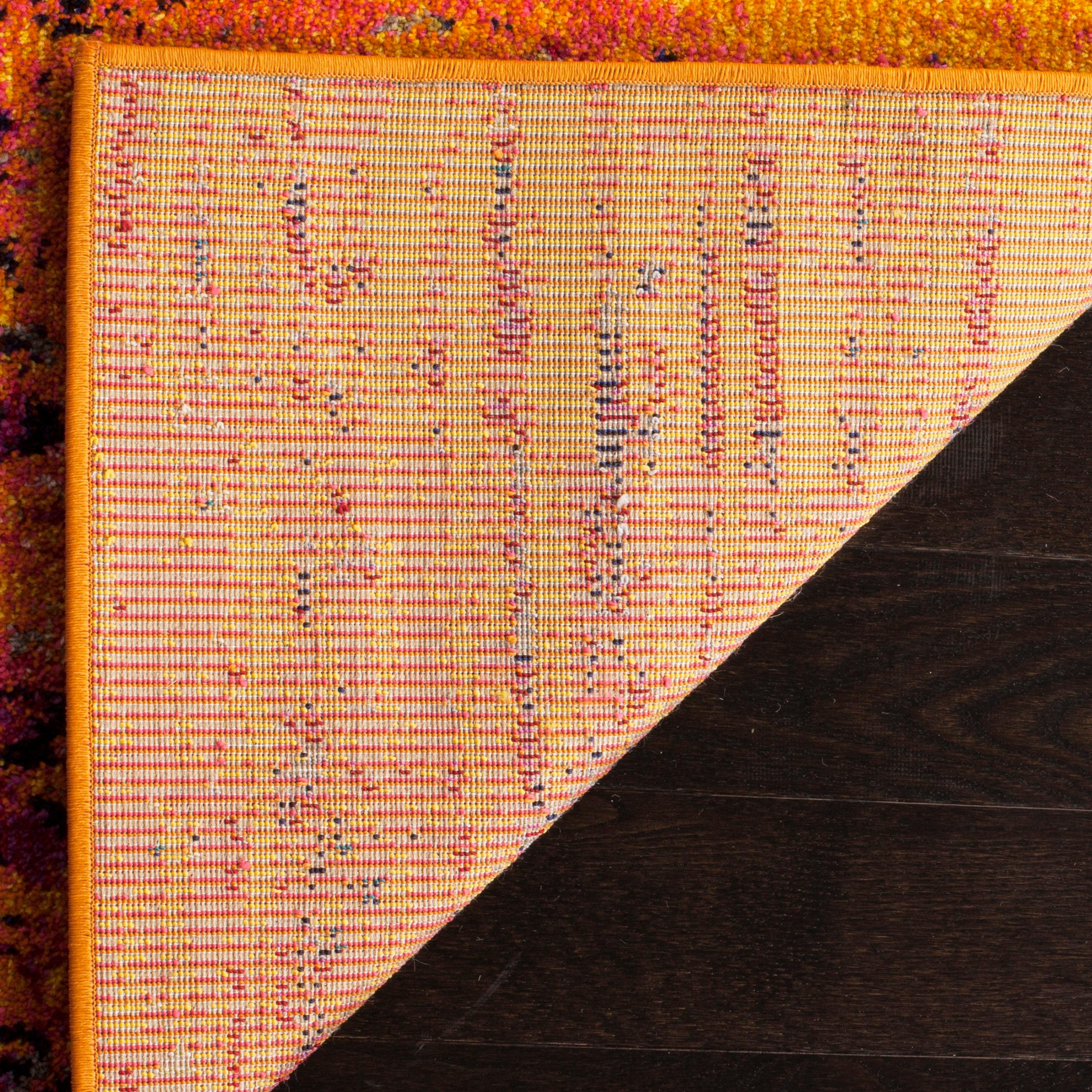 Monaco MNC209 Power Loomed Indoor Runner Rug - Orange/Multi - 2'2"x6' - Safavieh.