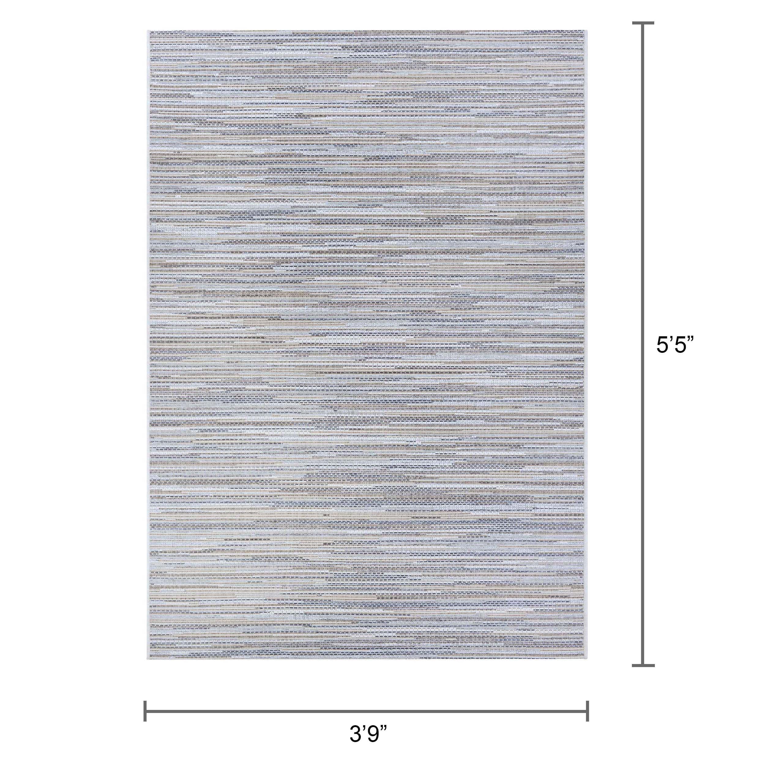 Couristan Monte Carlo Coastal Breeze Indoor/Outdoor Area Rug, 3'9" x 5'5", Taupe-Champagne