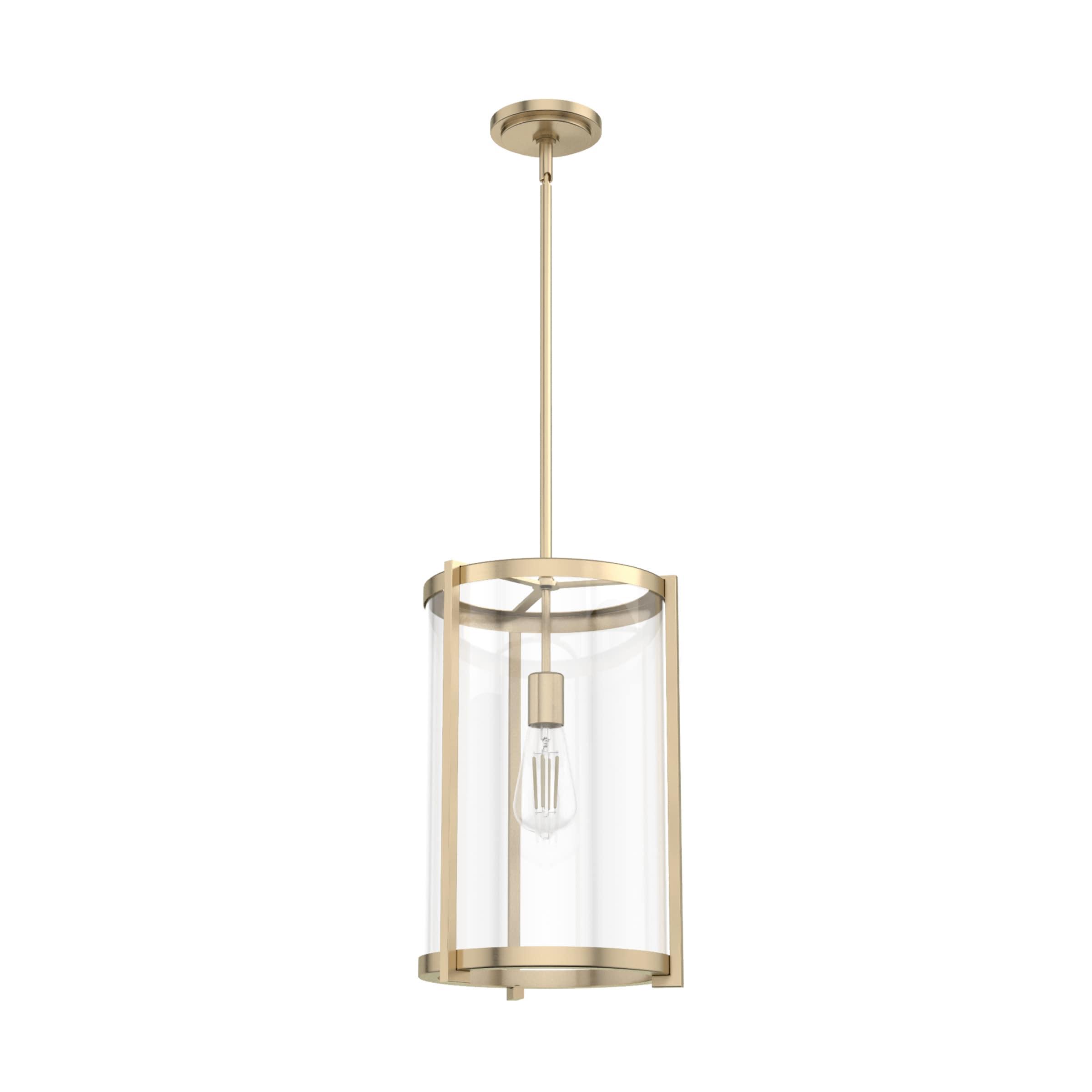 Hunter - Astwood 1-light Alturas Gold, Medium Size Pendant Light, Dimmable, Caged Style, Cylinder Shaped, for Bedrooms, Kitchens, Dining, Living Rooms - 19951