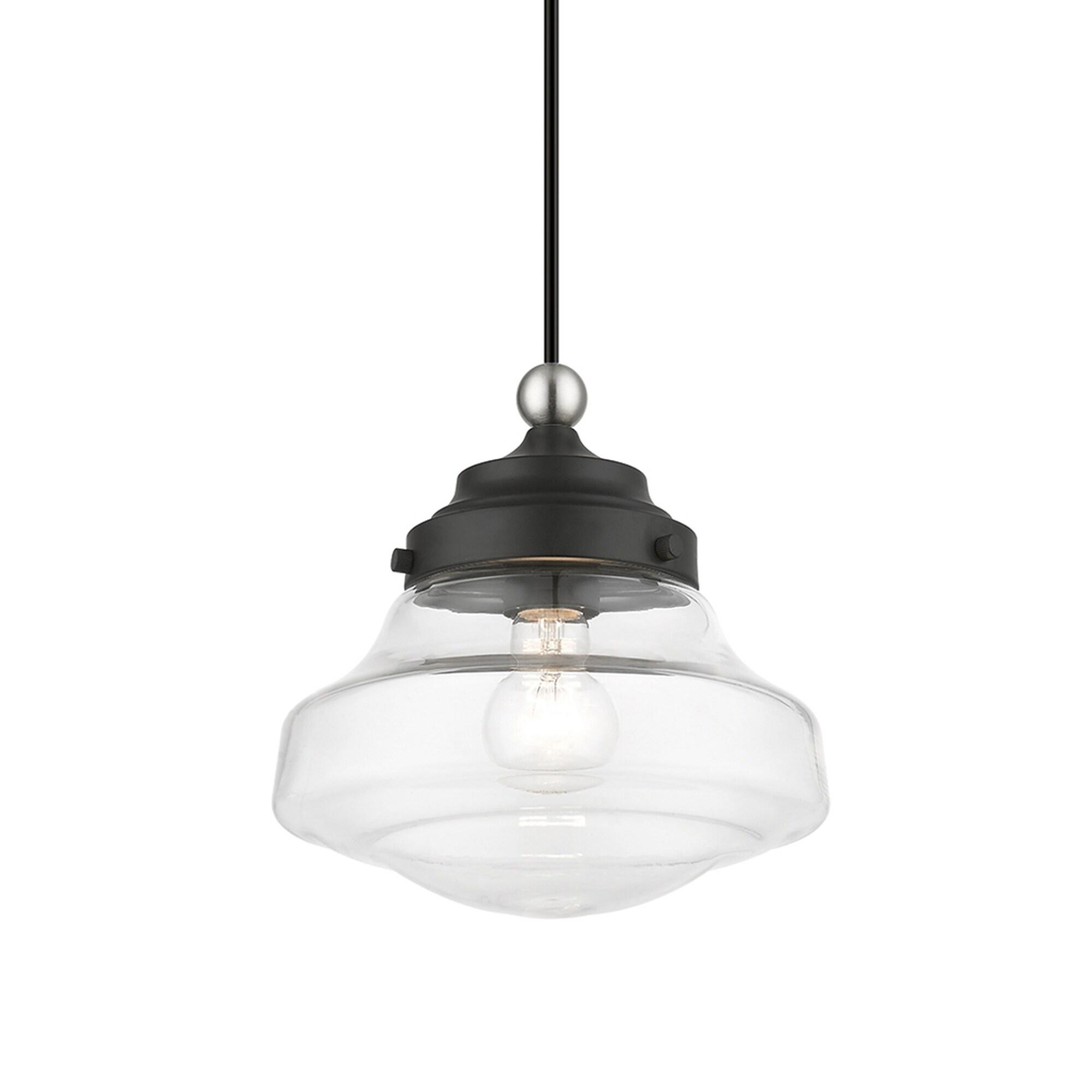 Livex Lighting Avondale 1 - Light Pendant in  Black/Brushed Nickel