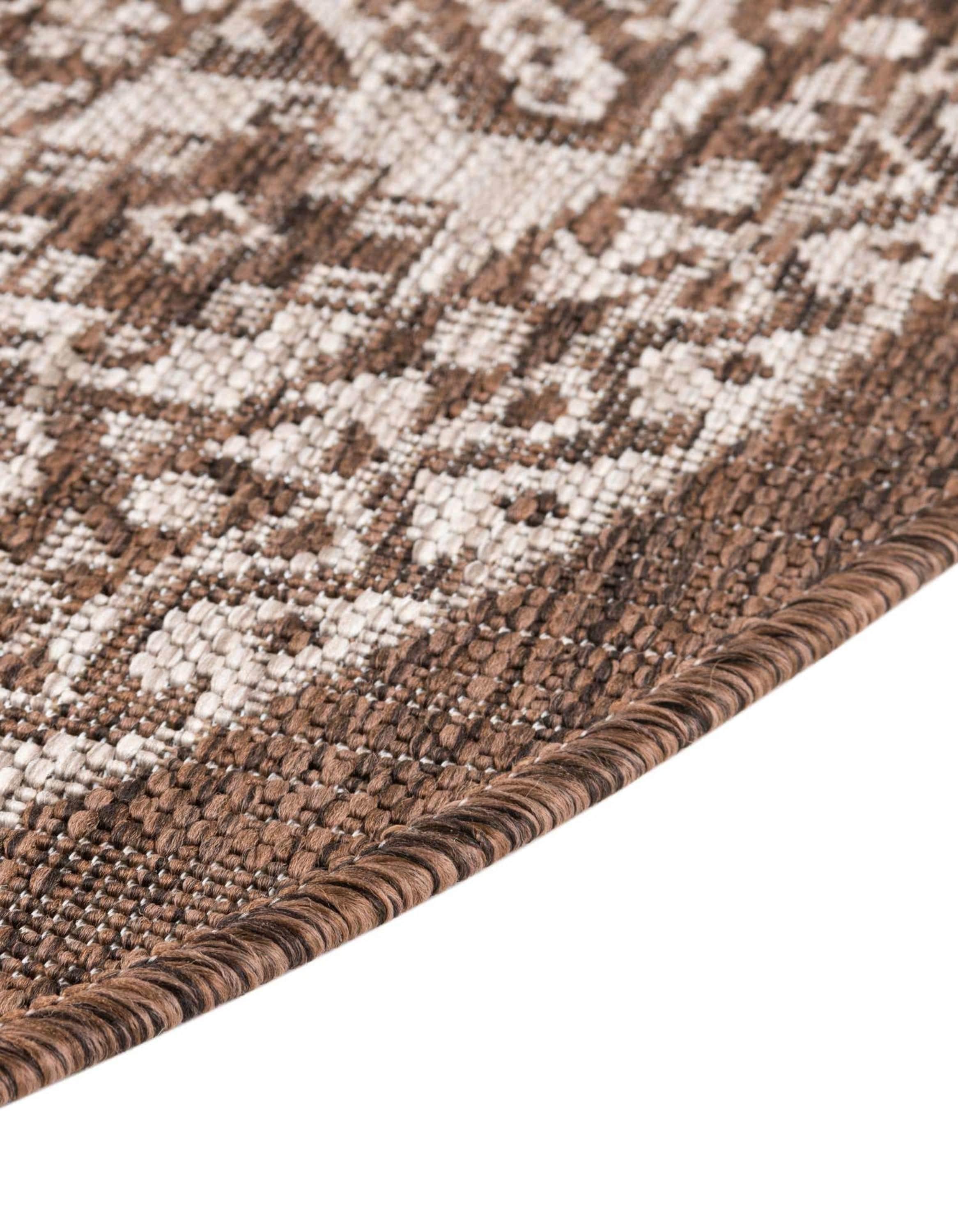 Unique Loom 7' 10 x 10' 0 Oval Indoor/Outdoor Aztec Brown Area Rug