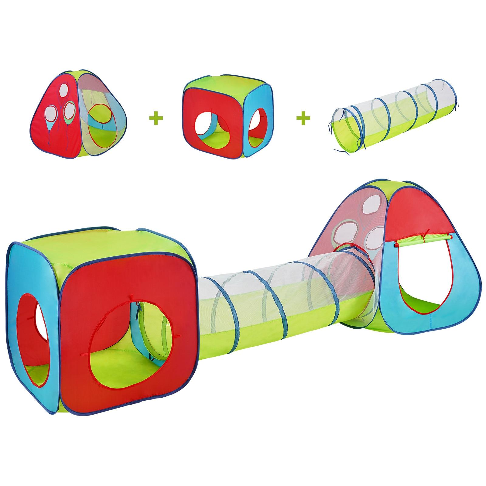3 in 1 Kids Play Tent with Tunnel, Multi Color