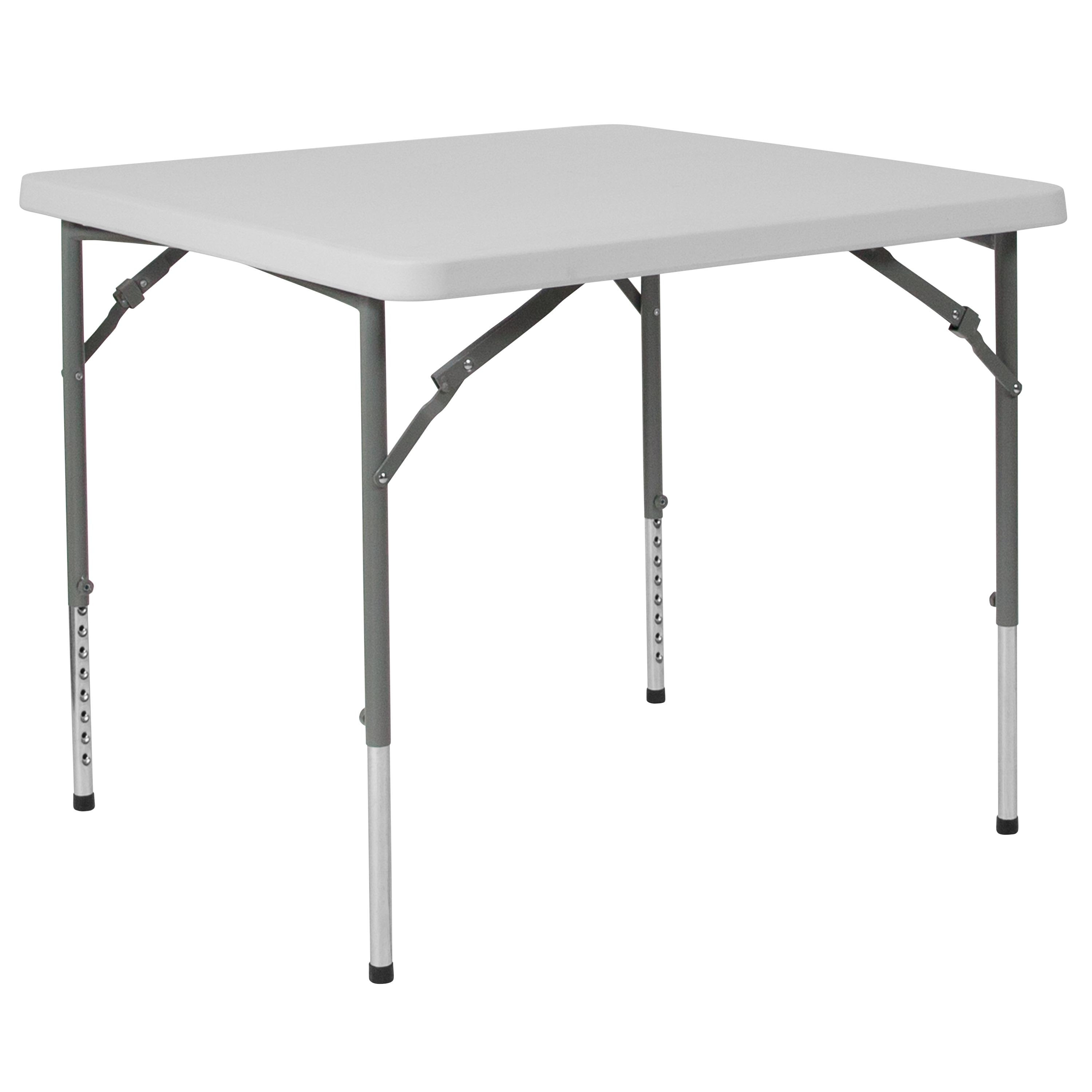 Parker 2.79-Foot Square Height Adjustable Plastic Folding Table