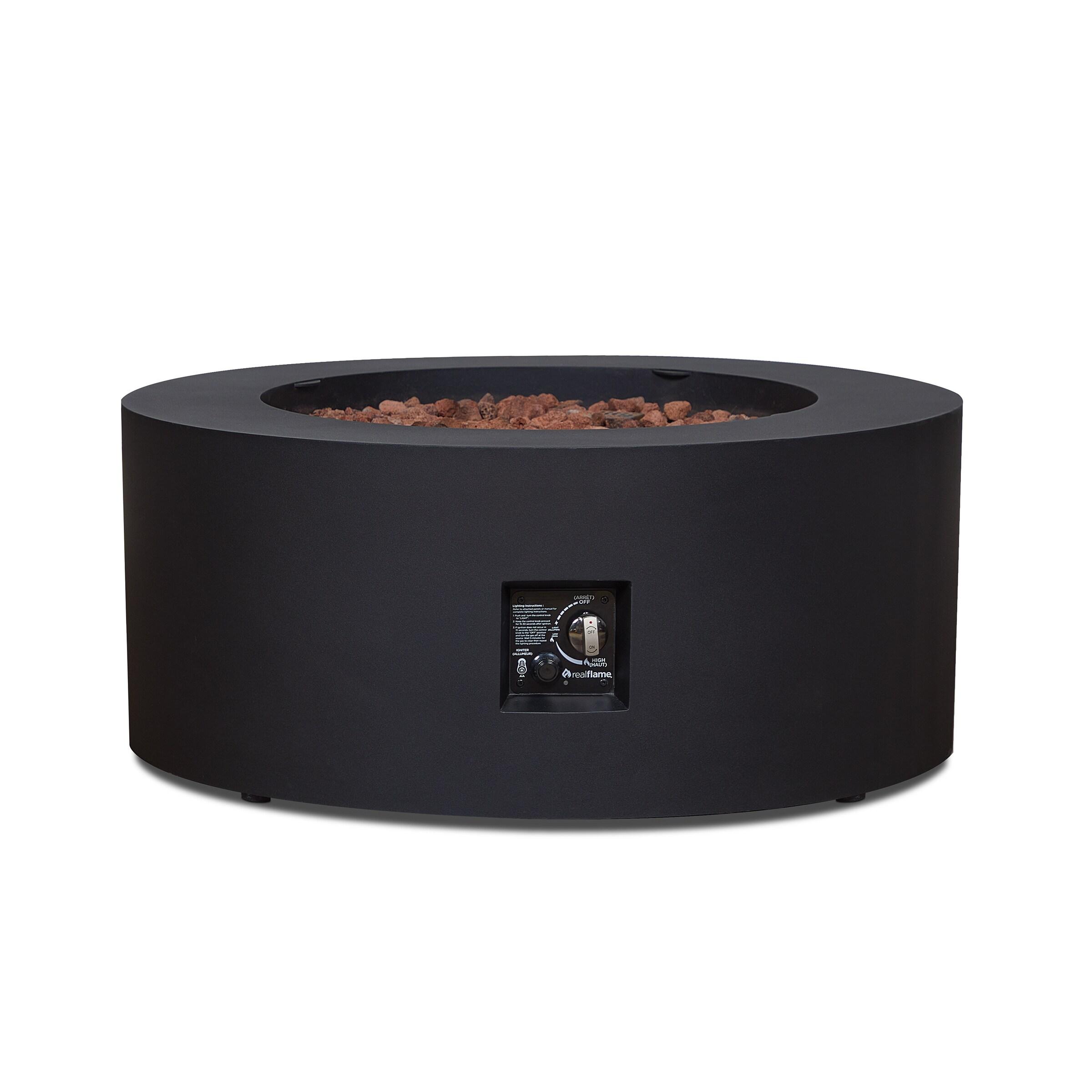 Aegean 36" Round Steel Propane or Natural Gas Fire Pit Table by Real Flame