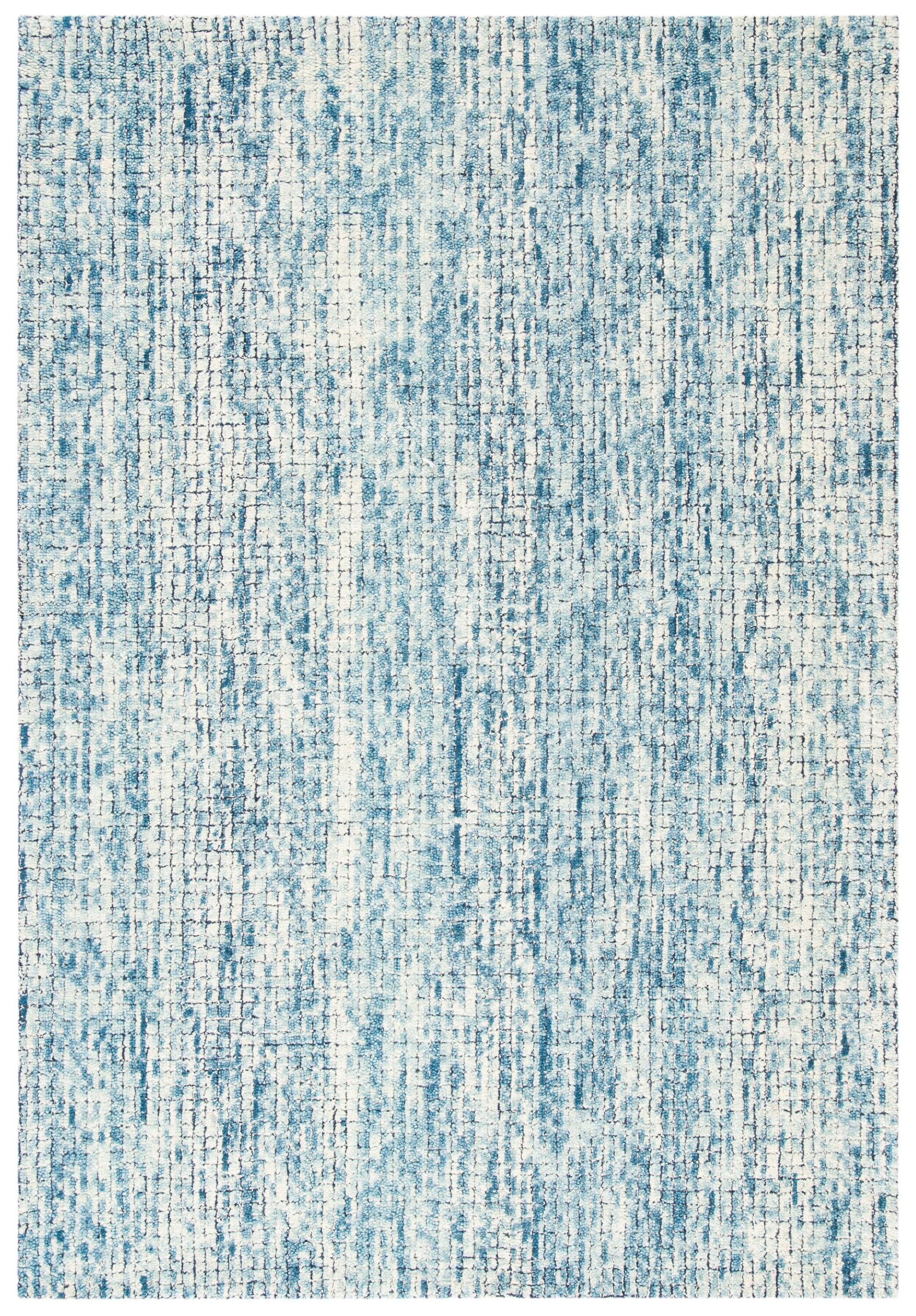 Abstract ABT473 Hand Tufted Area Rug - Ivory/Navy - 4' X 6' - Safavieh.