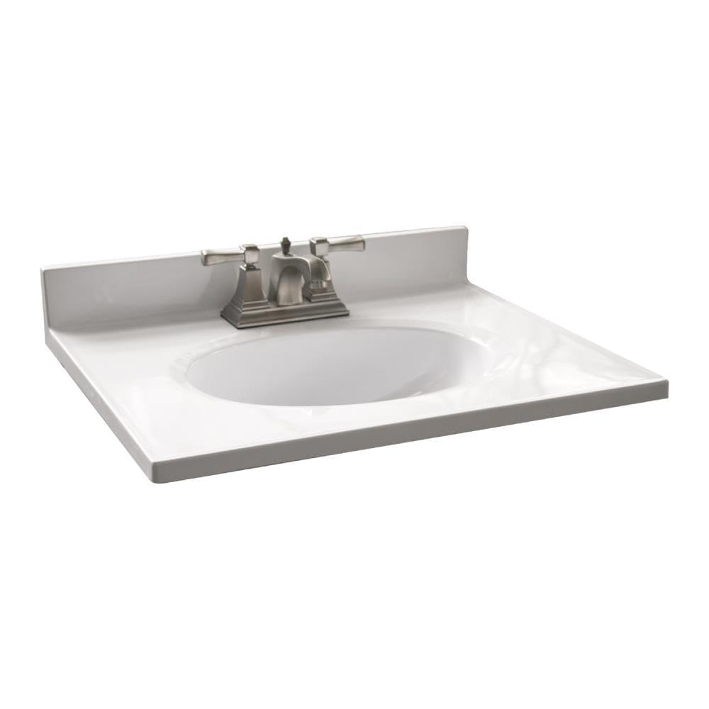 25" White Single Bathroom Vanity Sink Top