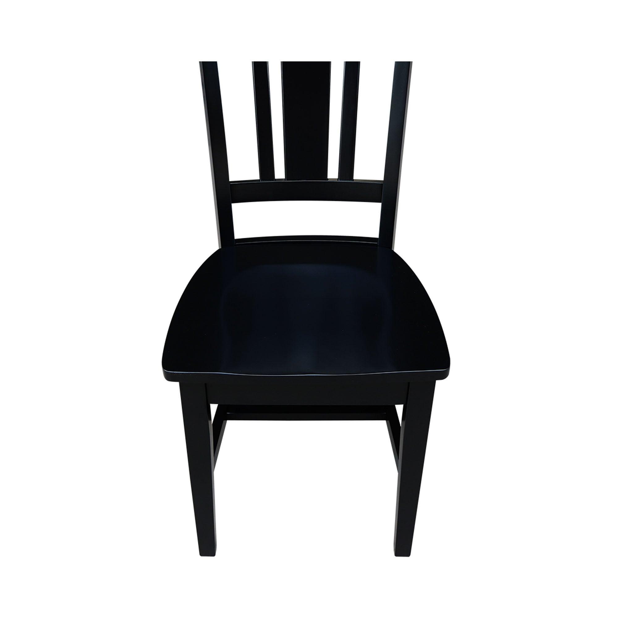 International Concepts Set of 2 San Remo Splatback Chairs Jet Black: Rubberwood Frame, Armless Design