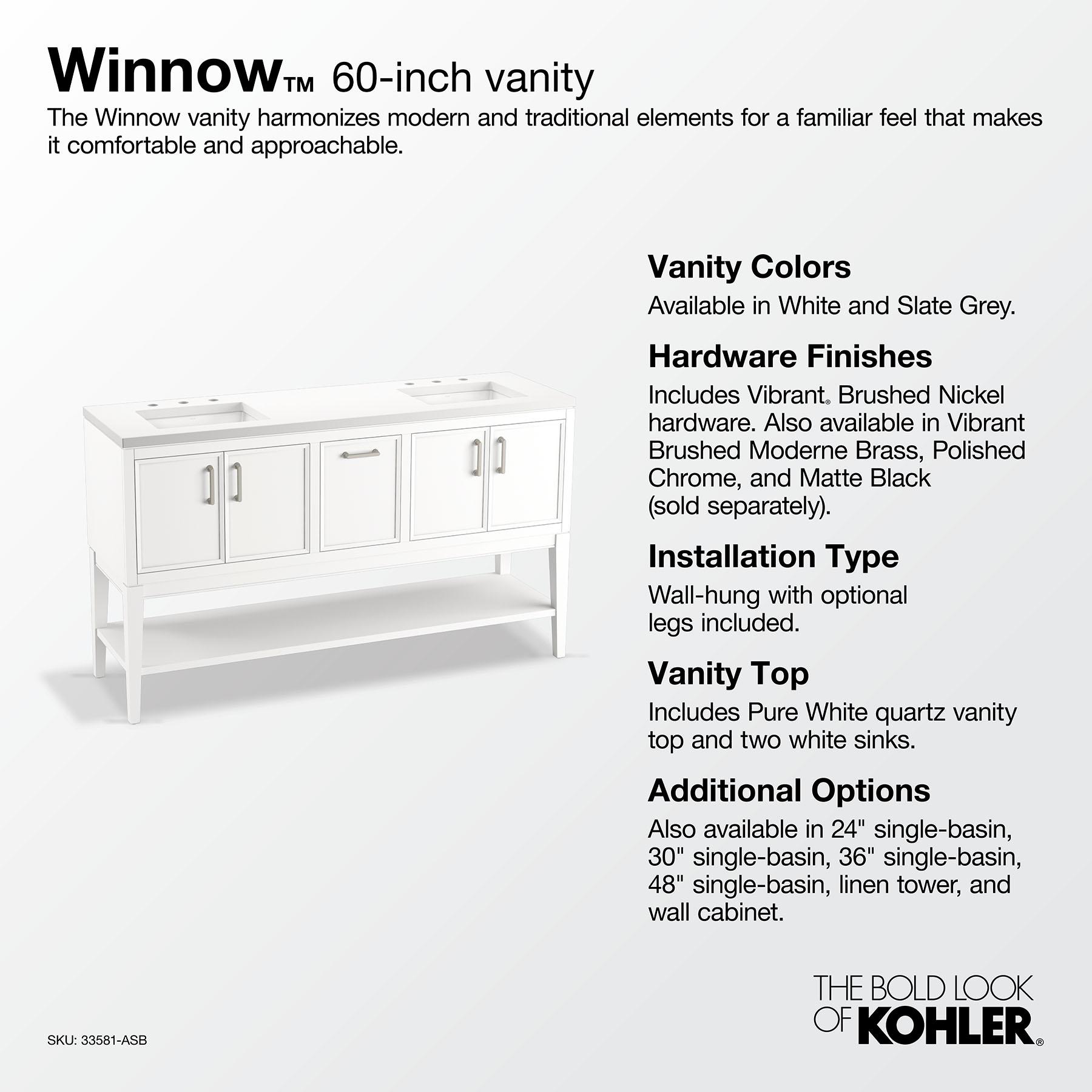 Winnow 60-In Bathroom Vanity Set