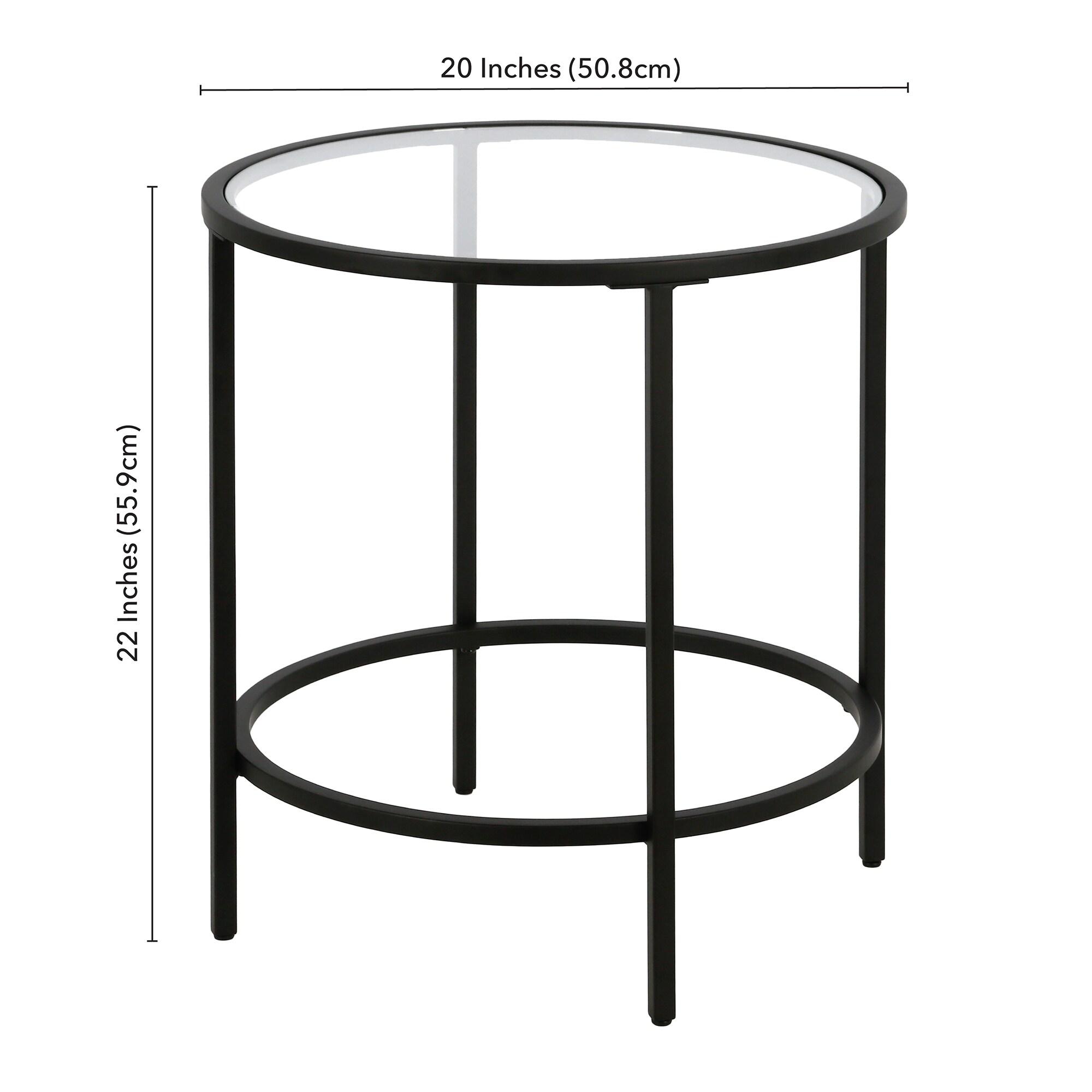 Evelyn&Zoe Sivil 20" Wide Round Side Table in Blackened Bronze