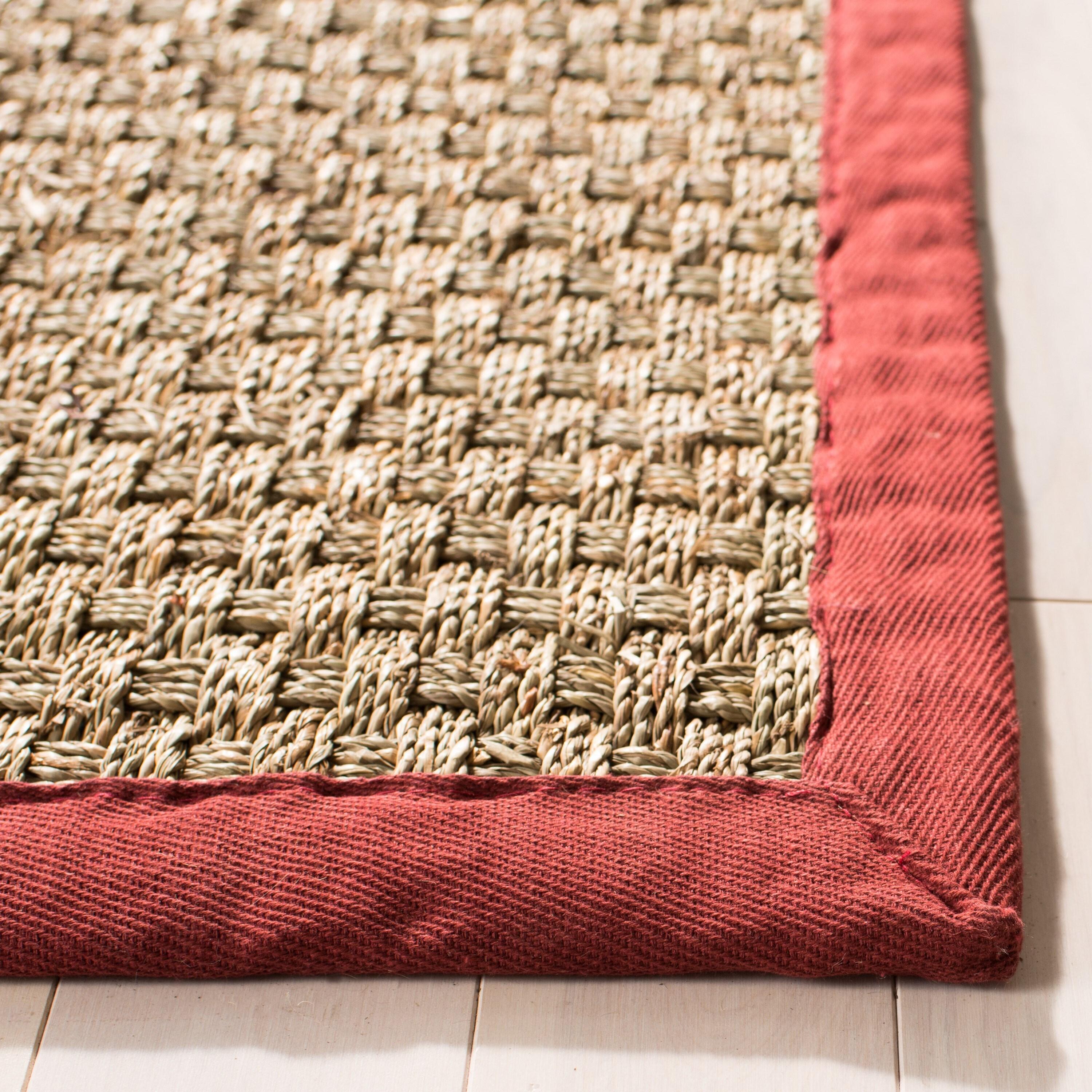 Natural Fiber NF114 Power Loomed Indoor Area Rug - Natural/Red - 4'x6' - Safavieh.