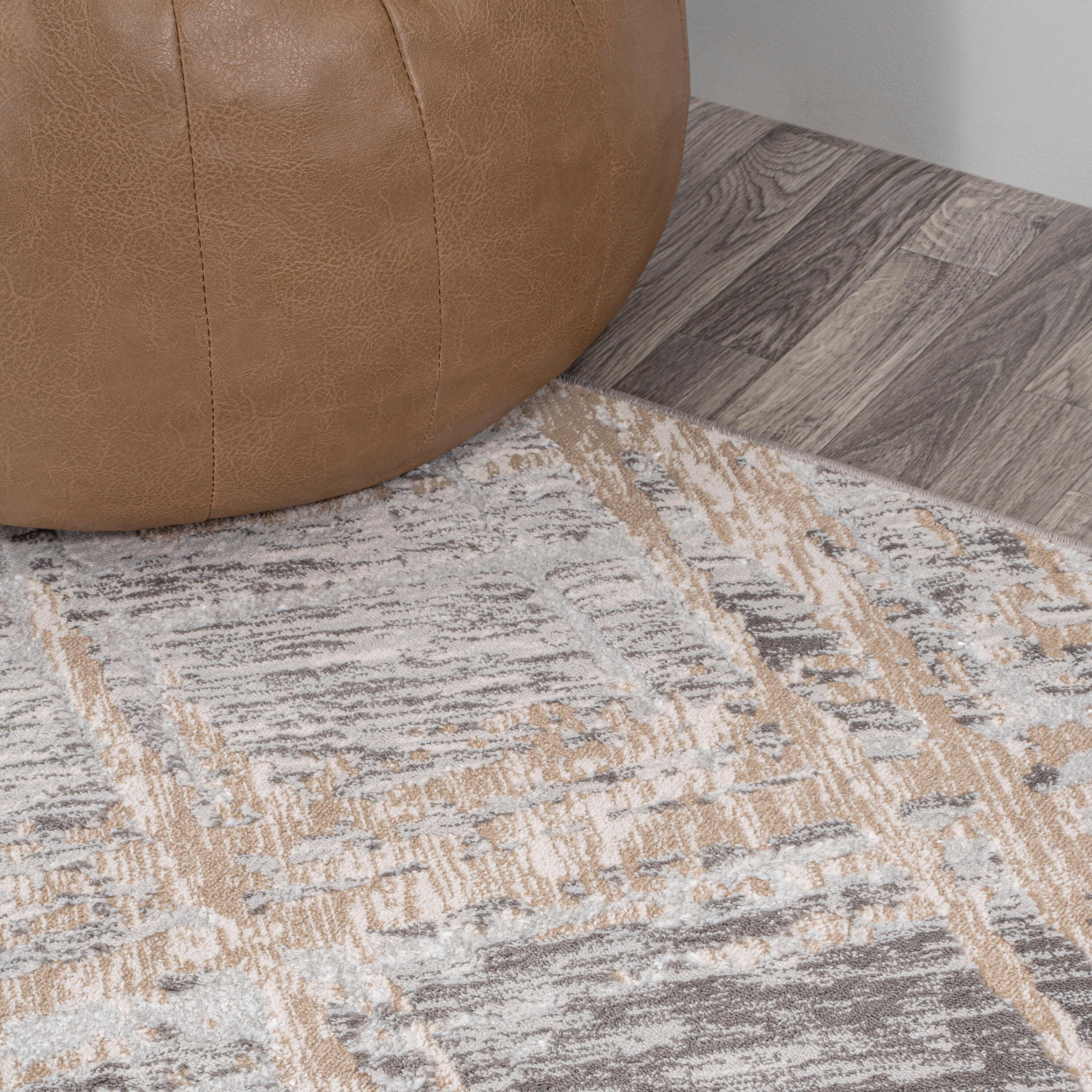 JONATHAN Y Slant Modern Abstract Beige/Gray 5 ft. x 8 ft. Area Rug