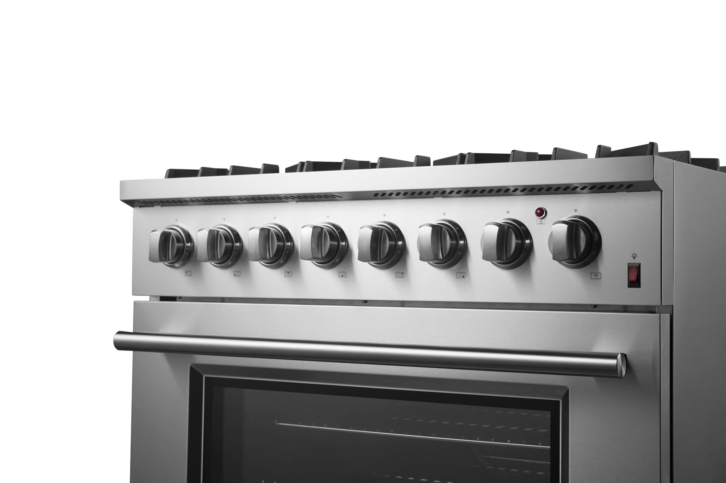 Marco 36-Inch Dual Fuel Range Stainless Steel, 6 Burners, 5.36 cu.ft. True Conve