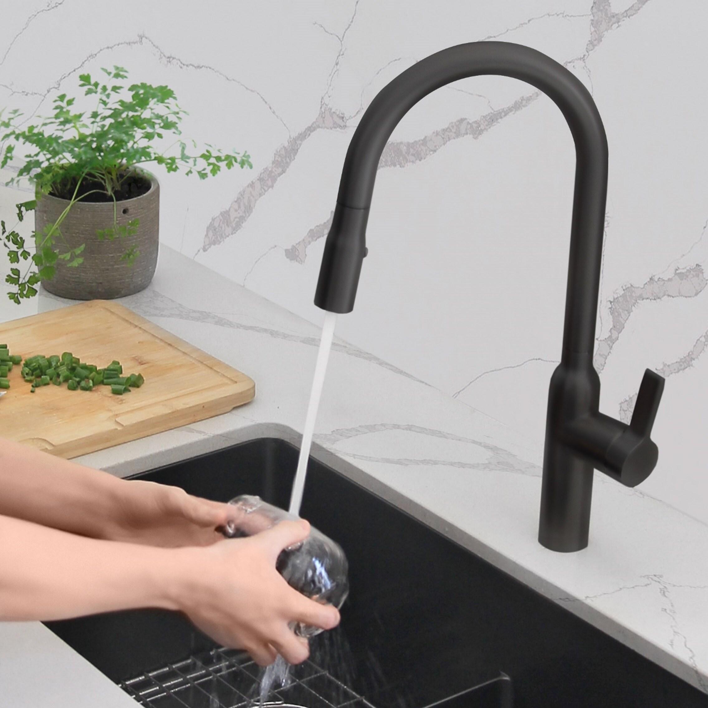 Modern Faucet Stylish Napoli One-Handle Stainless Steel Pull Down Kitchen Faucet