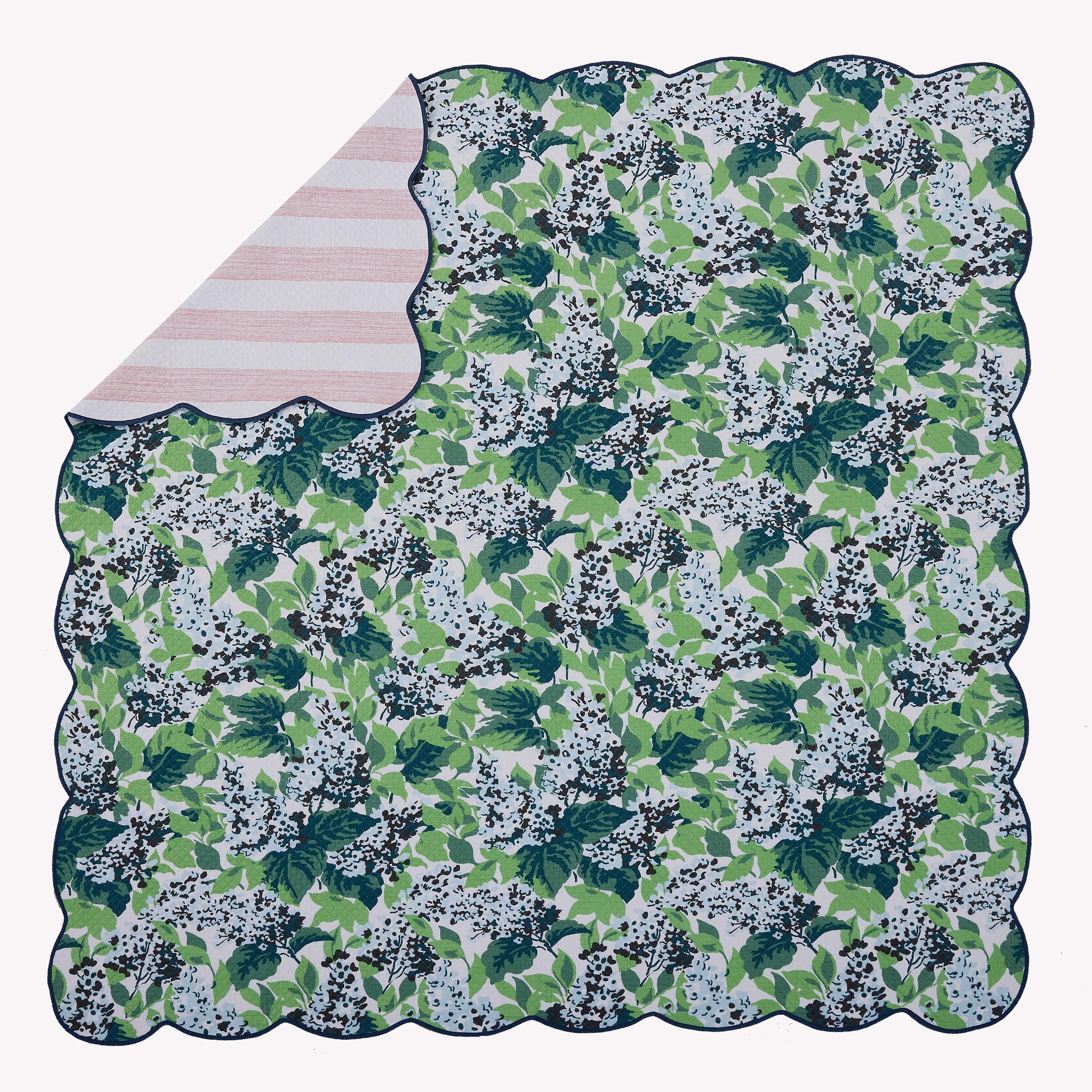 3pc King Sag Harbor Summer Quilt Set - Madcap Cottage for Makers Collective: Cotton Bedding, Botanical Pattern, Includes Shams