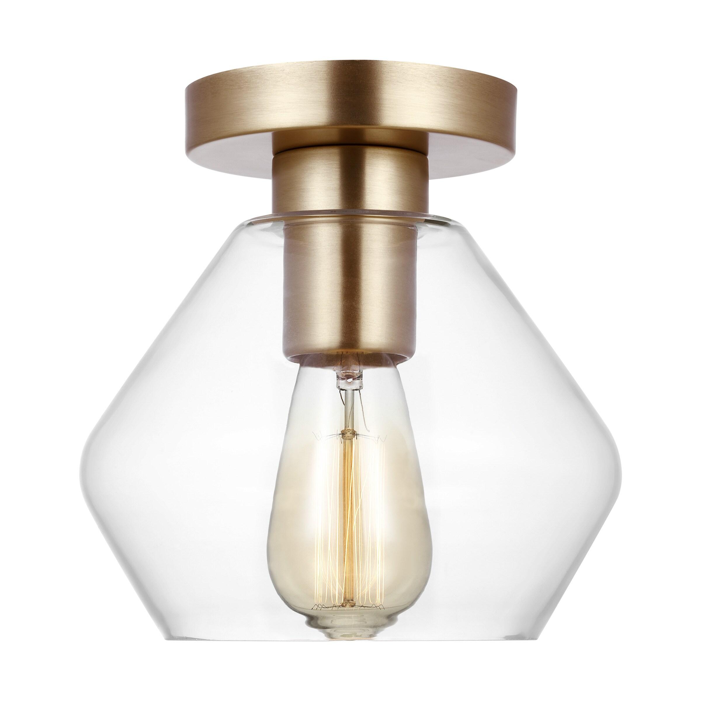 Rooks Single Light Glass Semi Flush Mount