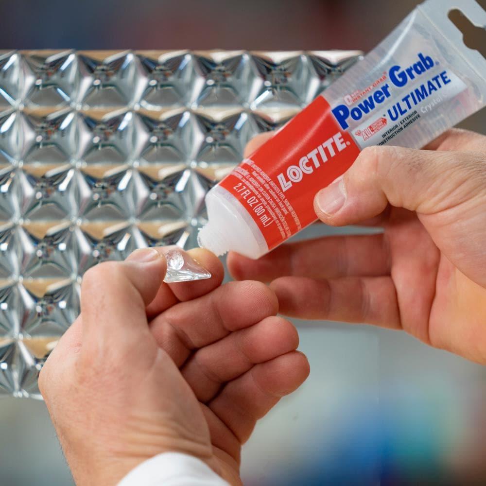 Loctite Power Grab Construction Adhesive Ultimate Crystal Clear, Pack of 1, Clear 2.7 fl oz Tube