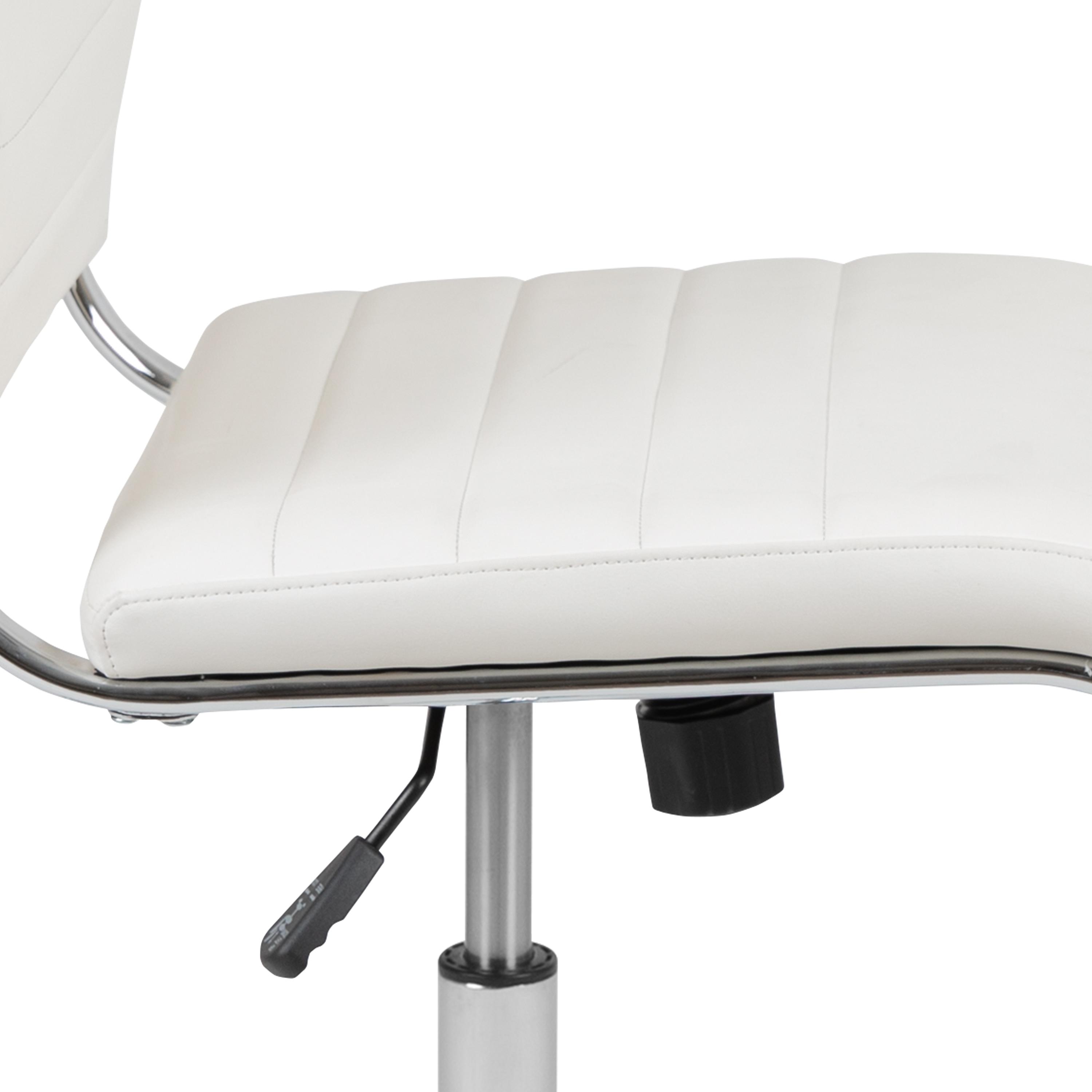 Flash Furniture Mid-Back Armless LeatherSoft Ribbed Executive Swivel Office Chair