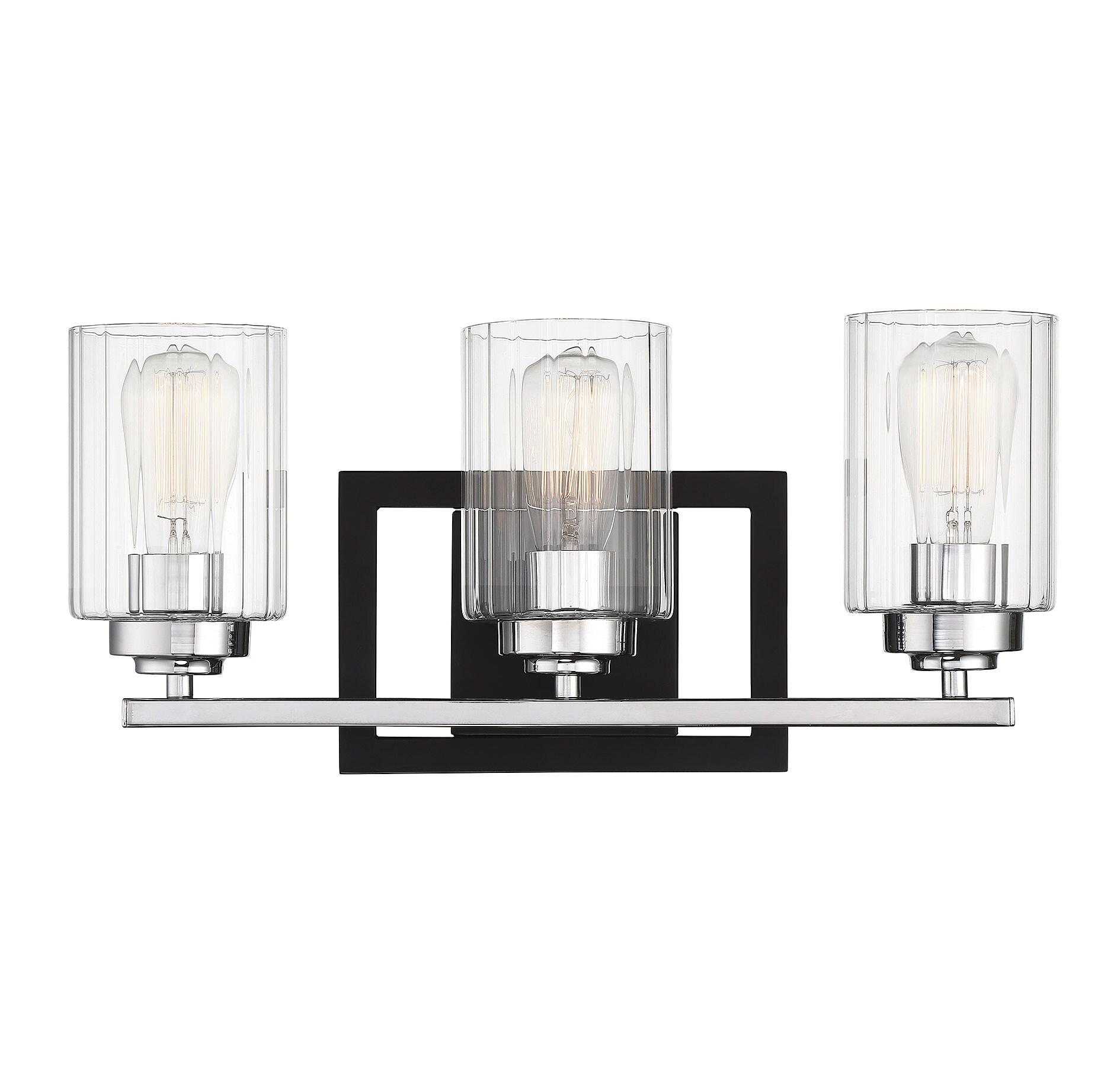 Savoy House Redmond 3 - Light Vanity in  Matte Black/Polished Chrome
