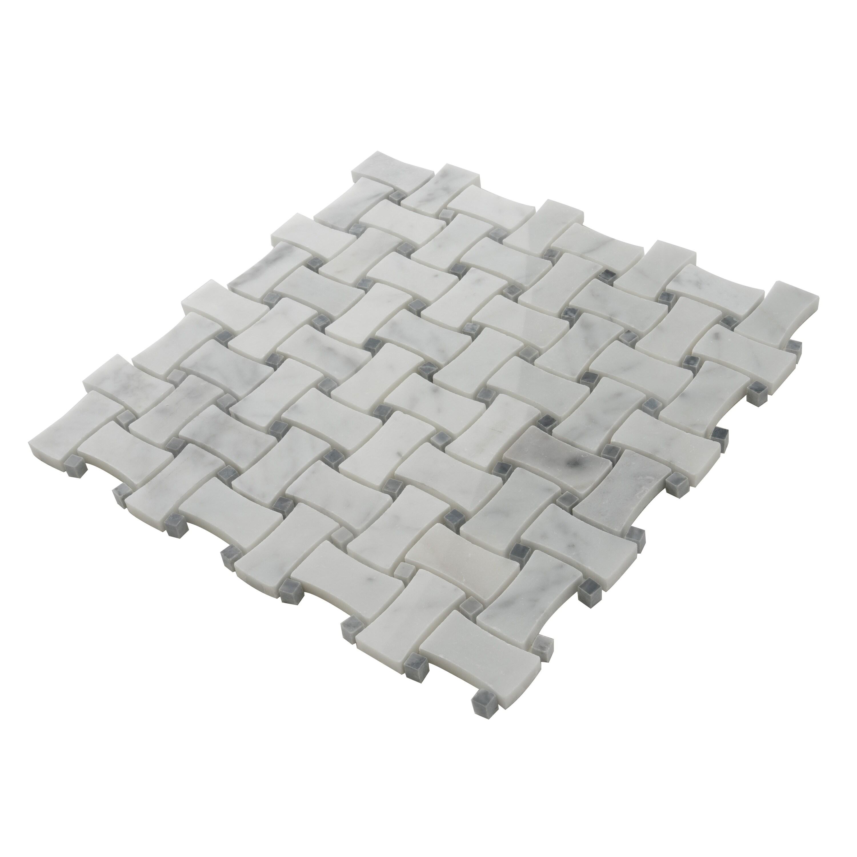 12" x 12" Natural Stone Basketweave Mosaic Wall & Floor Tile