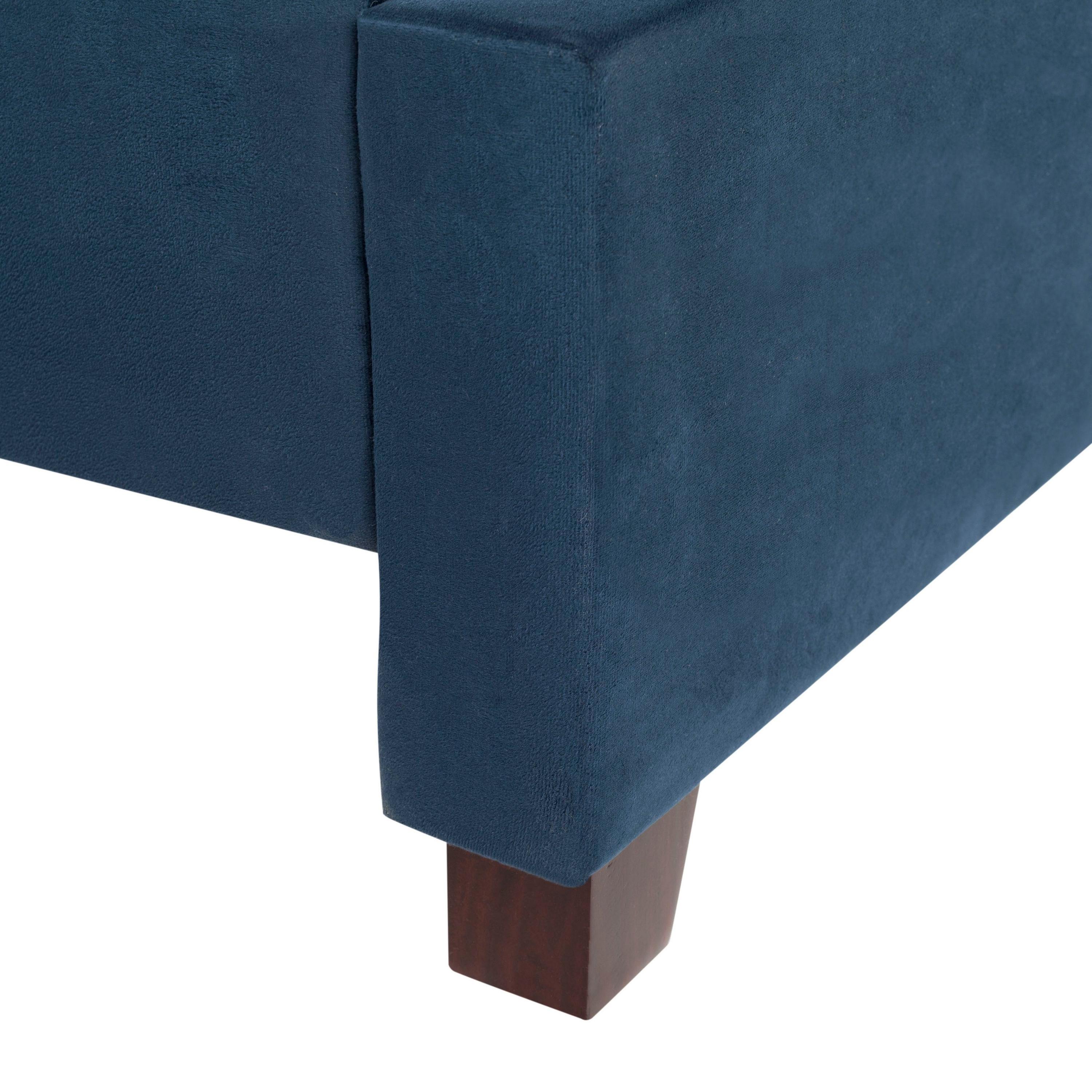 SAFAVIEH Beckham Modern Glam Tufted Headboard with Nail Heads, Queen, Navy
