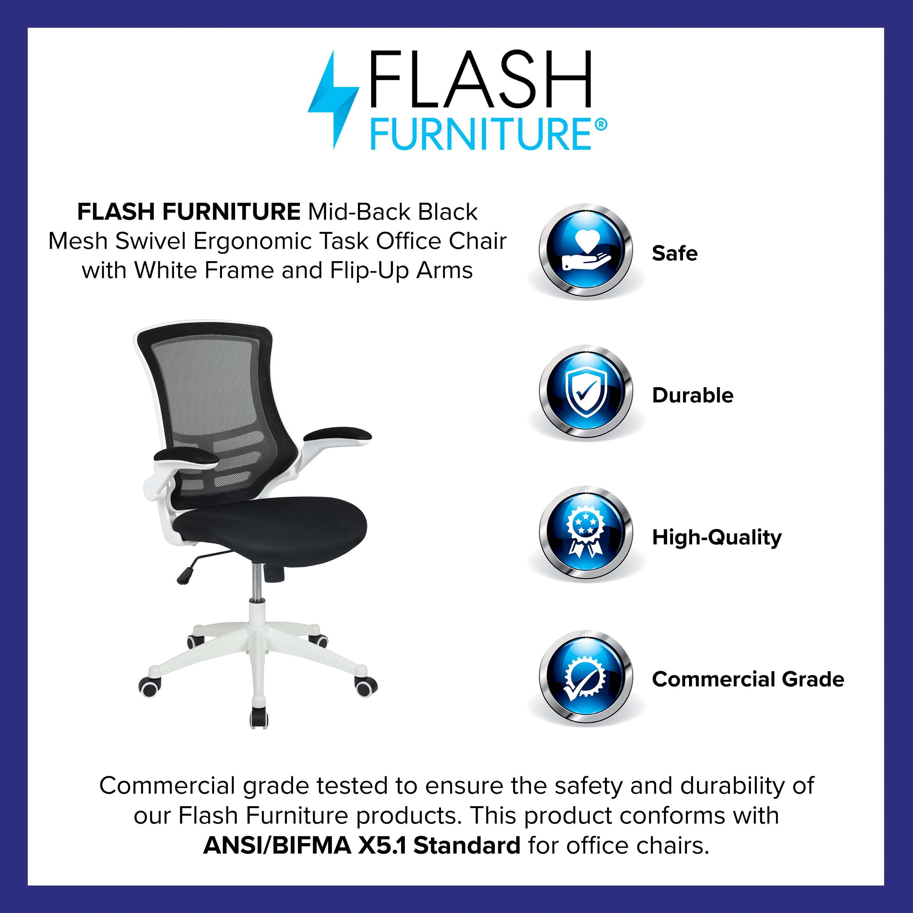 Jayetta Mid-Back Mesh Swivel Ergonomic Office Chair with Flip-Up Arms by Flash Furniture