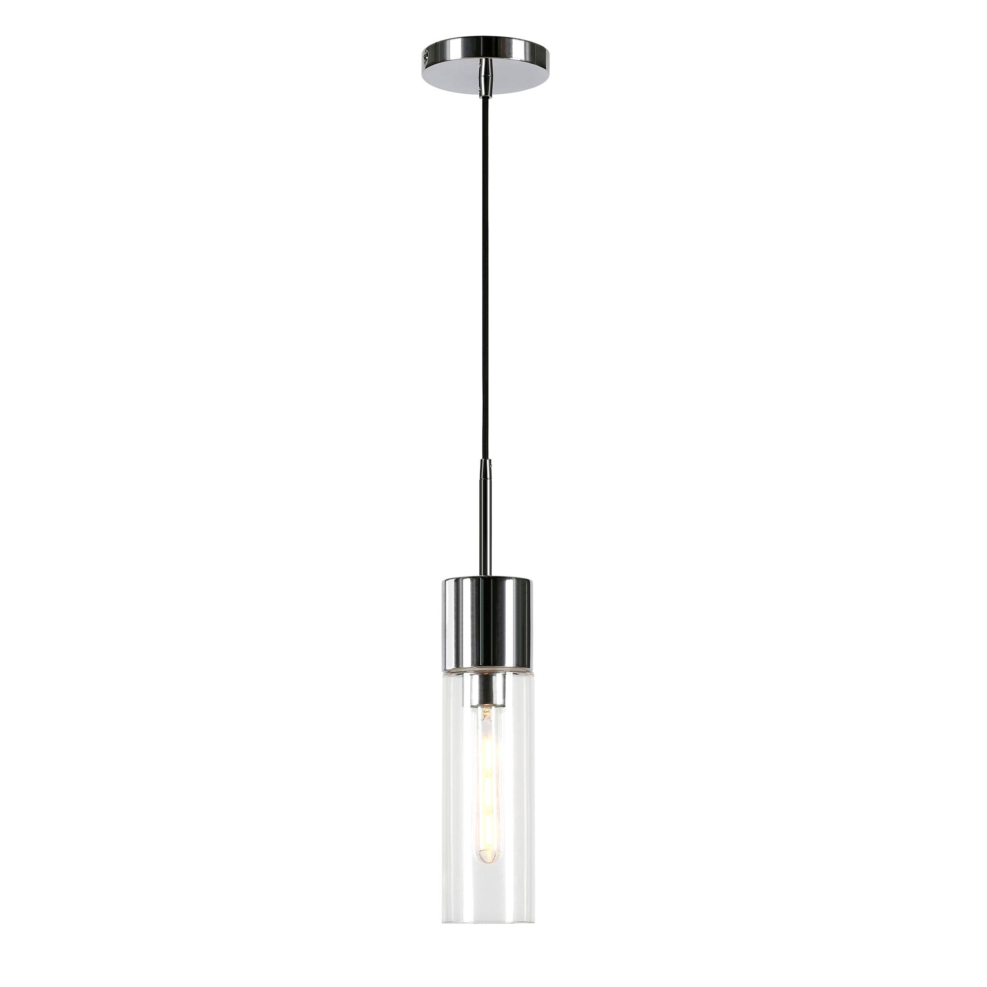 Evelyn&Zoe Industrial Clear Glass Pendant