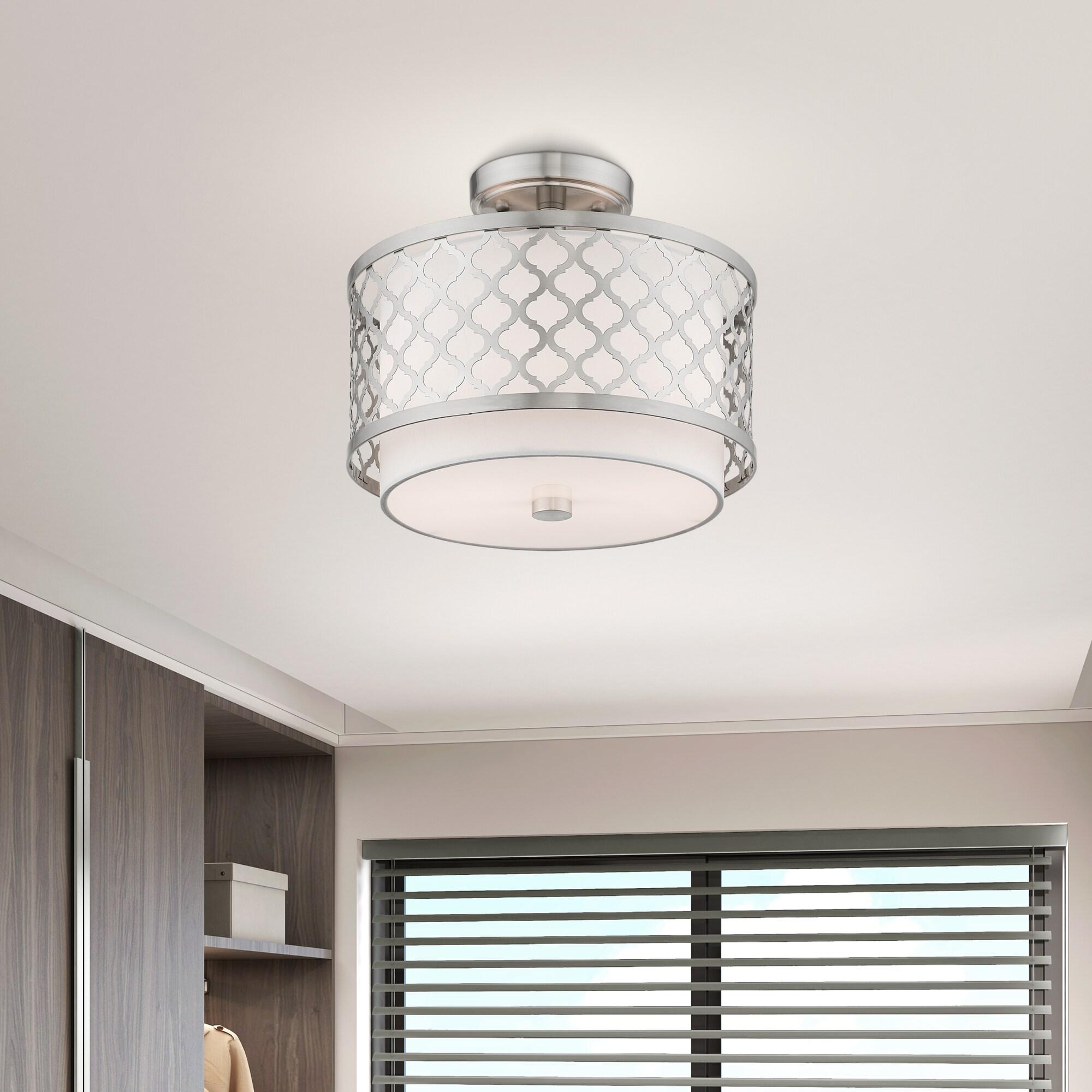 Livex Lighting Arabesque 2 - Light Semi-Flush Mount in  Brushed Nickel