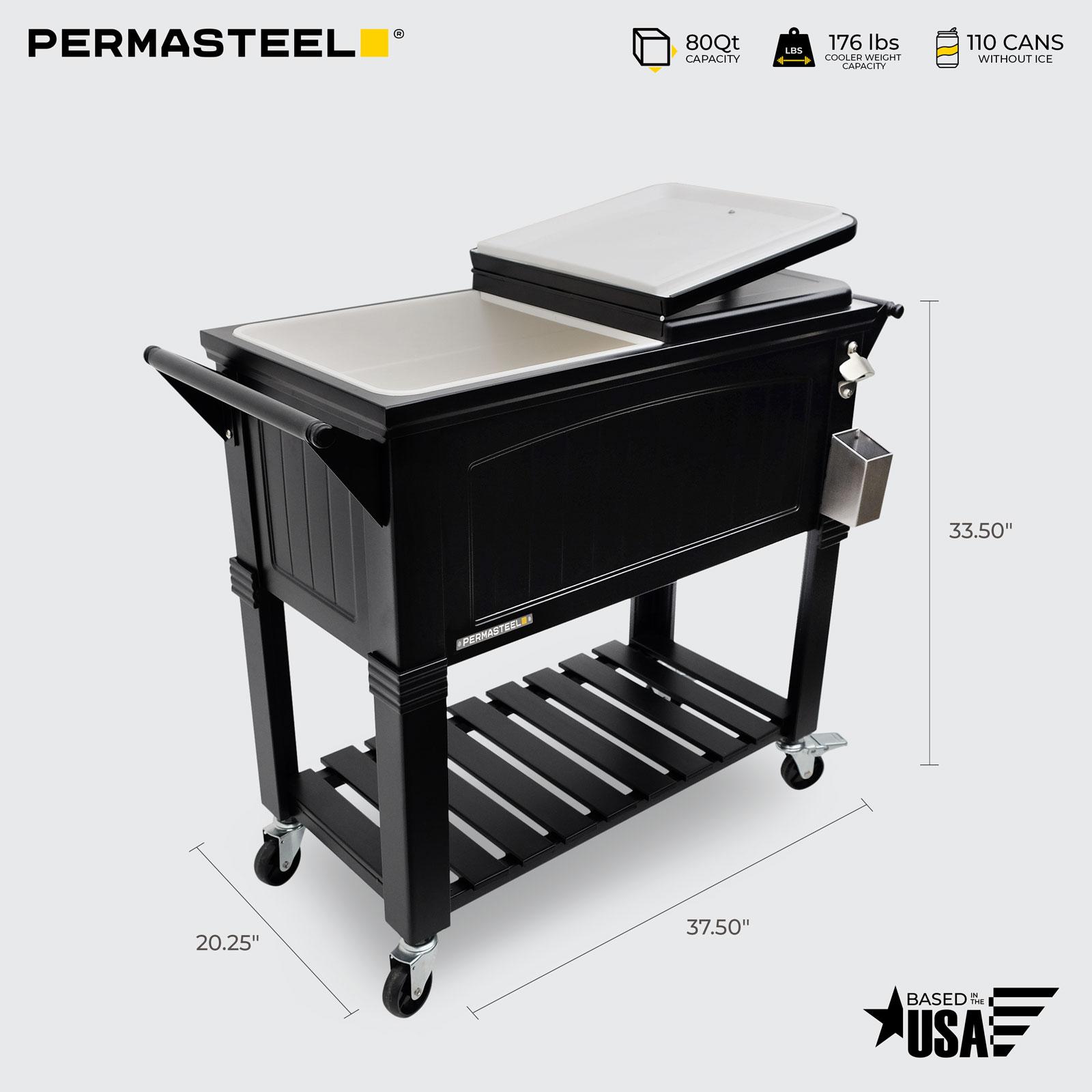 Permasteel Permasteel 80 Qt. Furniture Style Rolling Patio Cooler