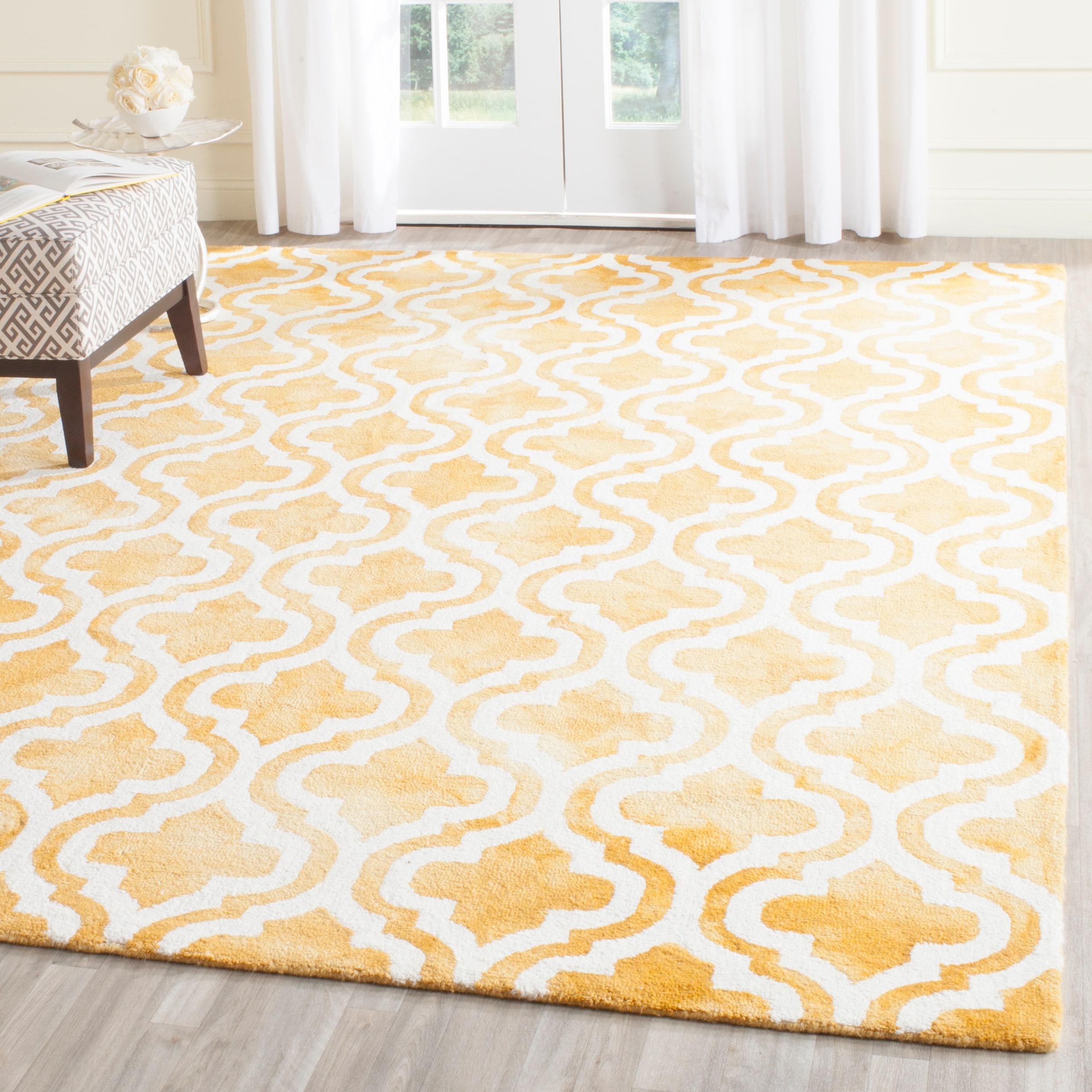 Dip Dye DDY537 Hand Tufted Indoor Area Rug - Gold/Ivory - 5'x8' - Safavieh