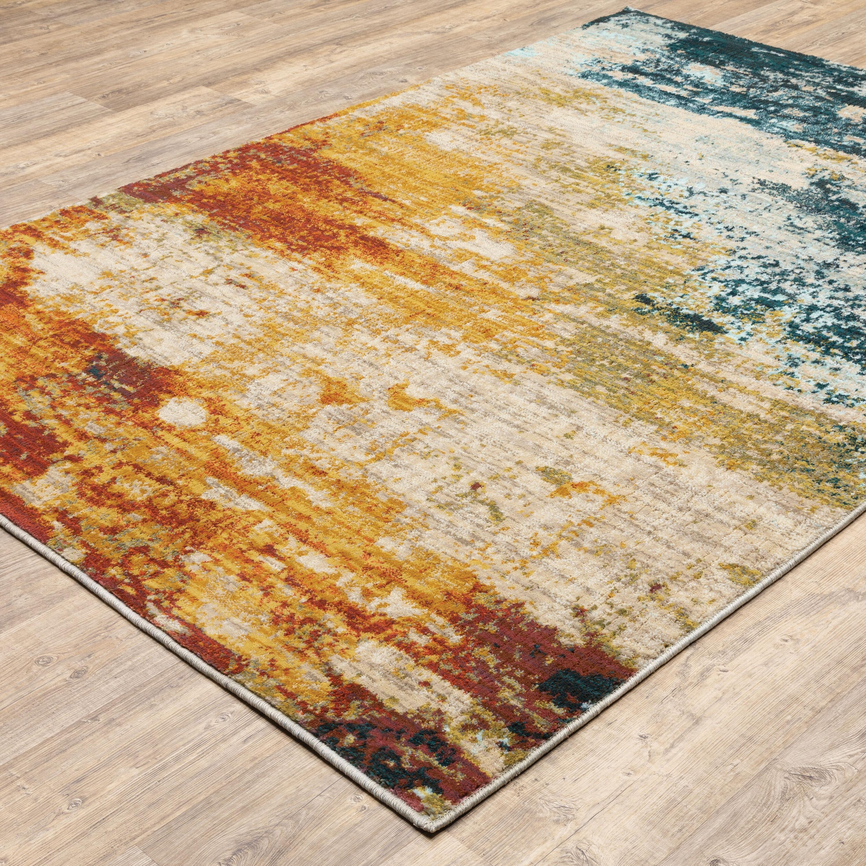 Moretti Birani Area Rug 6365A Blue Rusted Worn 7' 10" x 10' 10" Rectangle