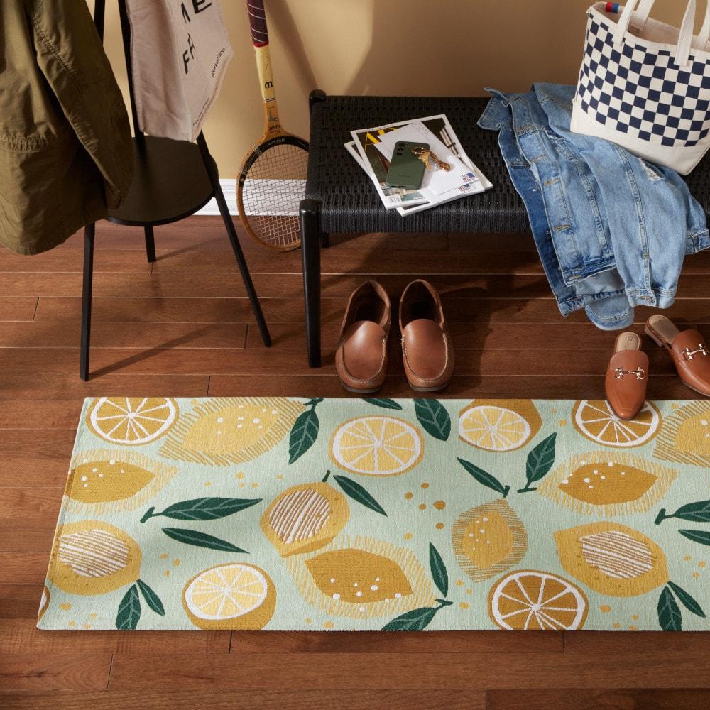 TOWN & COUNTRY Living Livie Fresh Lemon Everwash Washable Non-Slip Backing Kitchen Runner Rug