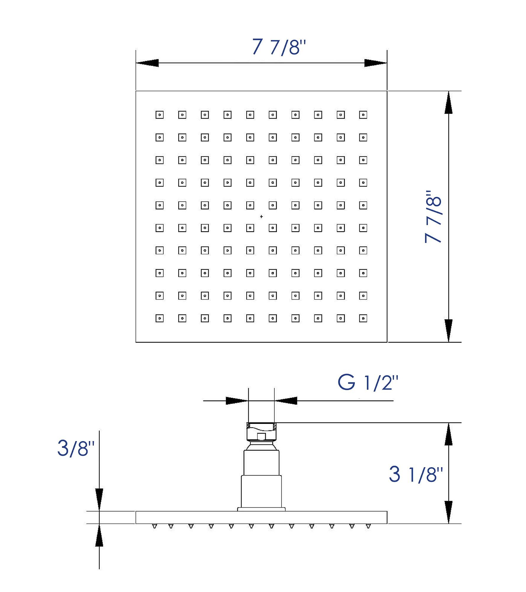 Alfi Brand Rain Fixed Shower Head 1.8 GPM GPM with Temperature-based LED LED8S-BN