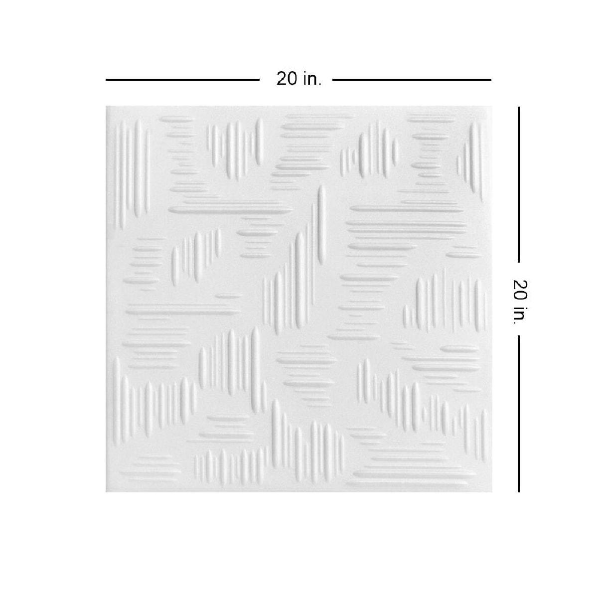A La Maison Ceilings Country Wheat 1.6 ft. x 1.6 ft. Polystyrene Glue-up Ceiling Tile (Set of 8)