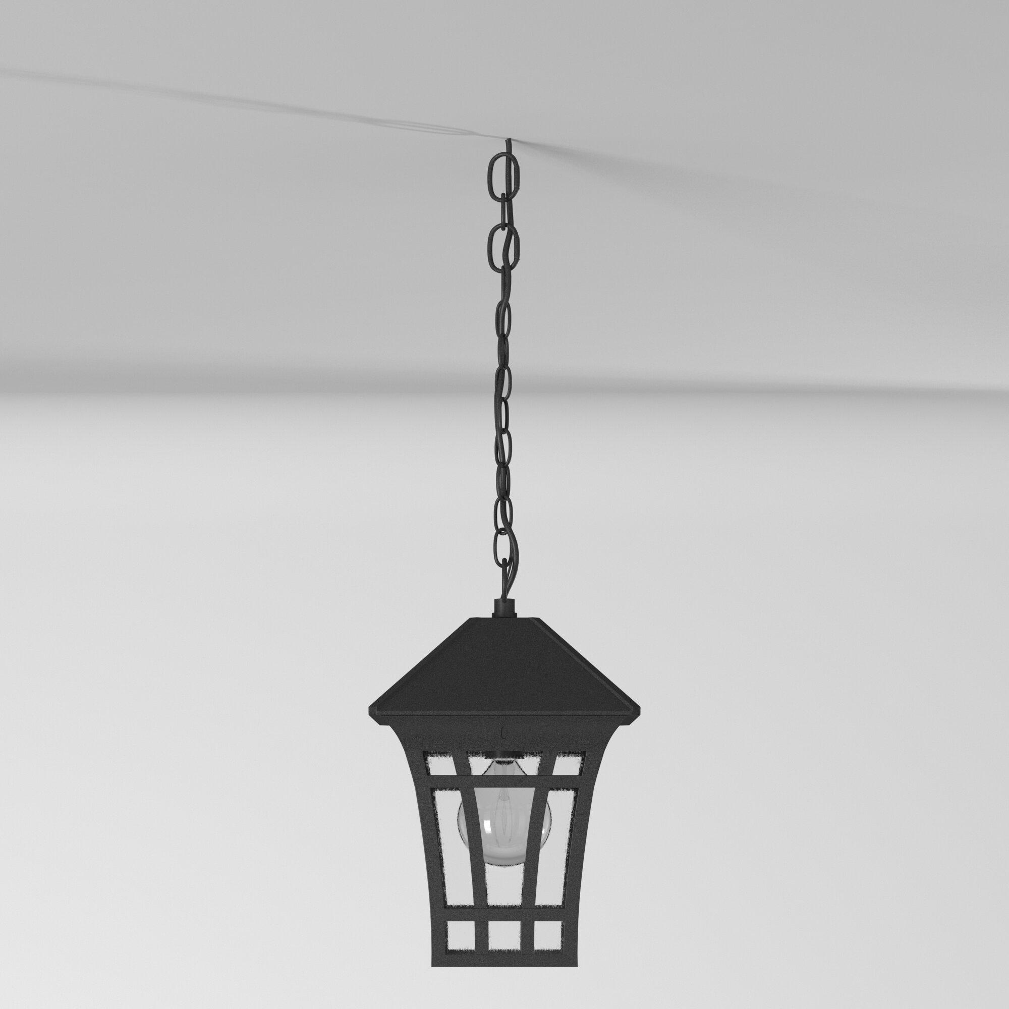 Herrington 1-Light Black Outdoor Hanging Pendant Fixture