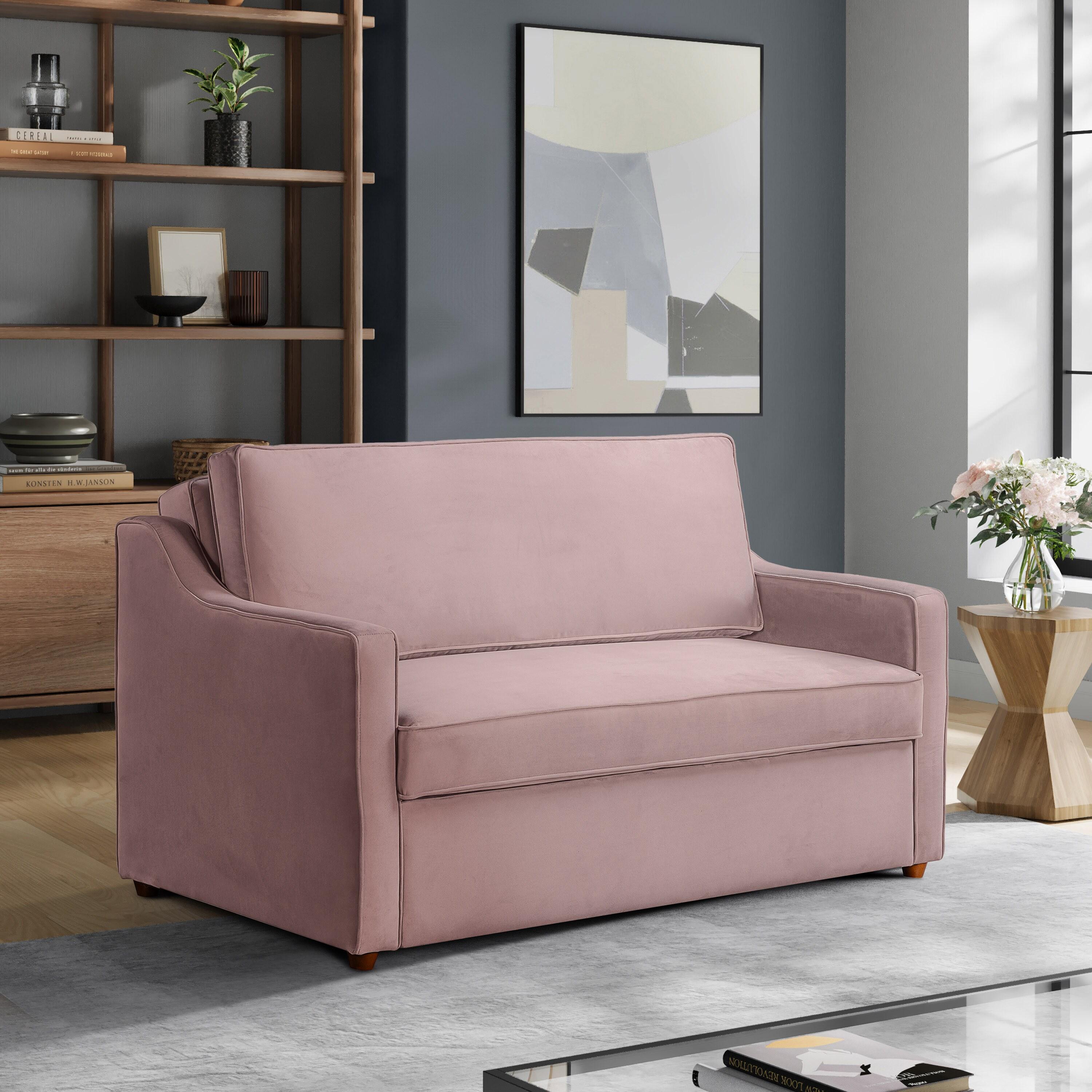 Serta Juliette 62.2'' Full Convertible Sofa w/ Velvet Upholstery