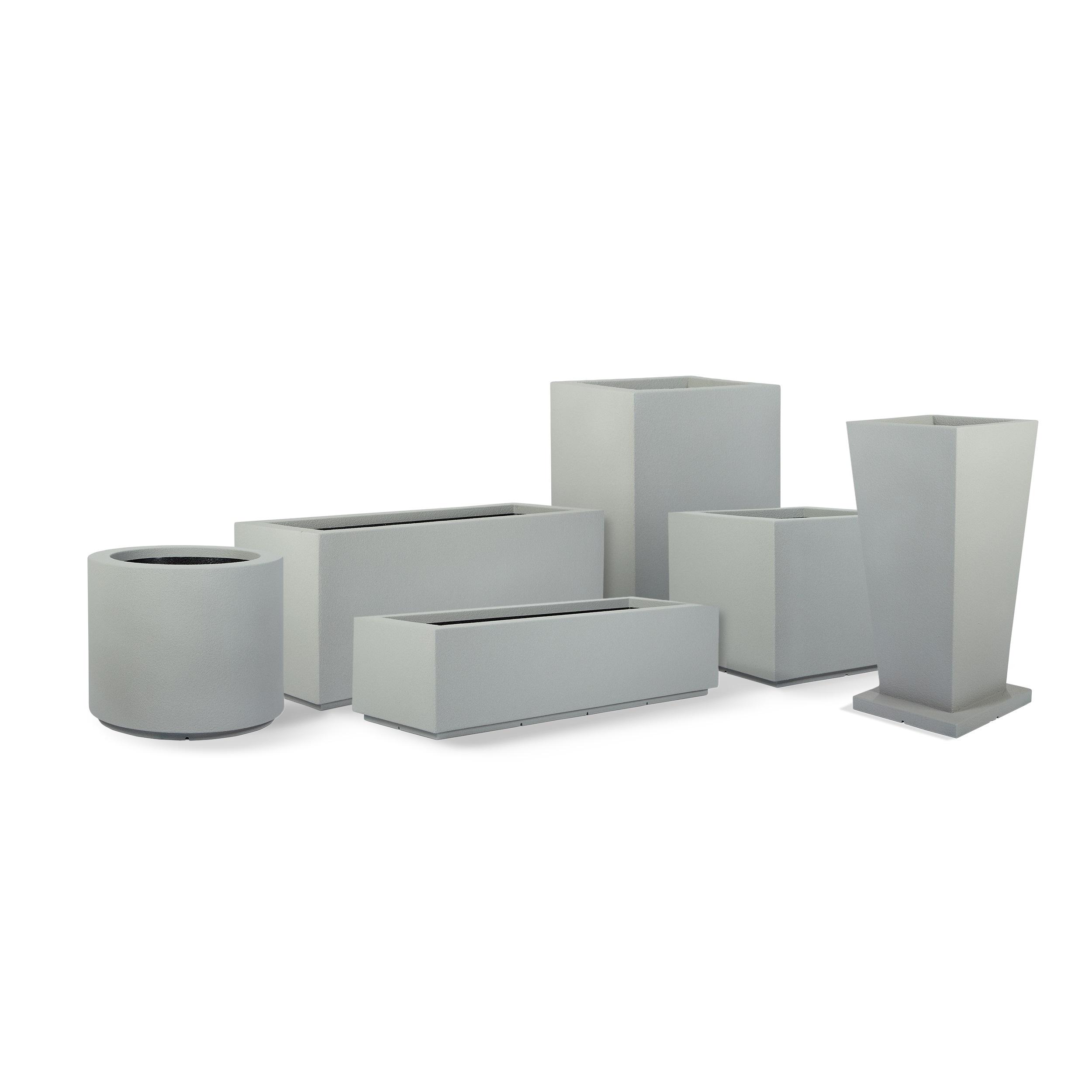 Milan Tall 46 in. x 17 in. Concrete Gray Composite Trough
