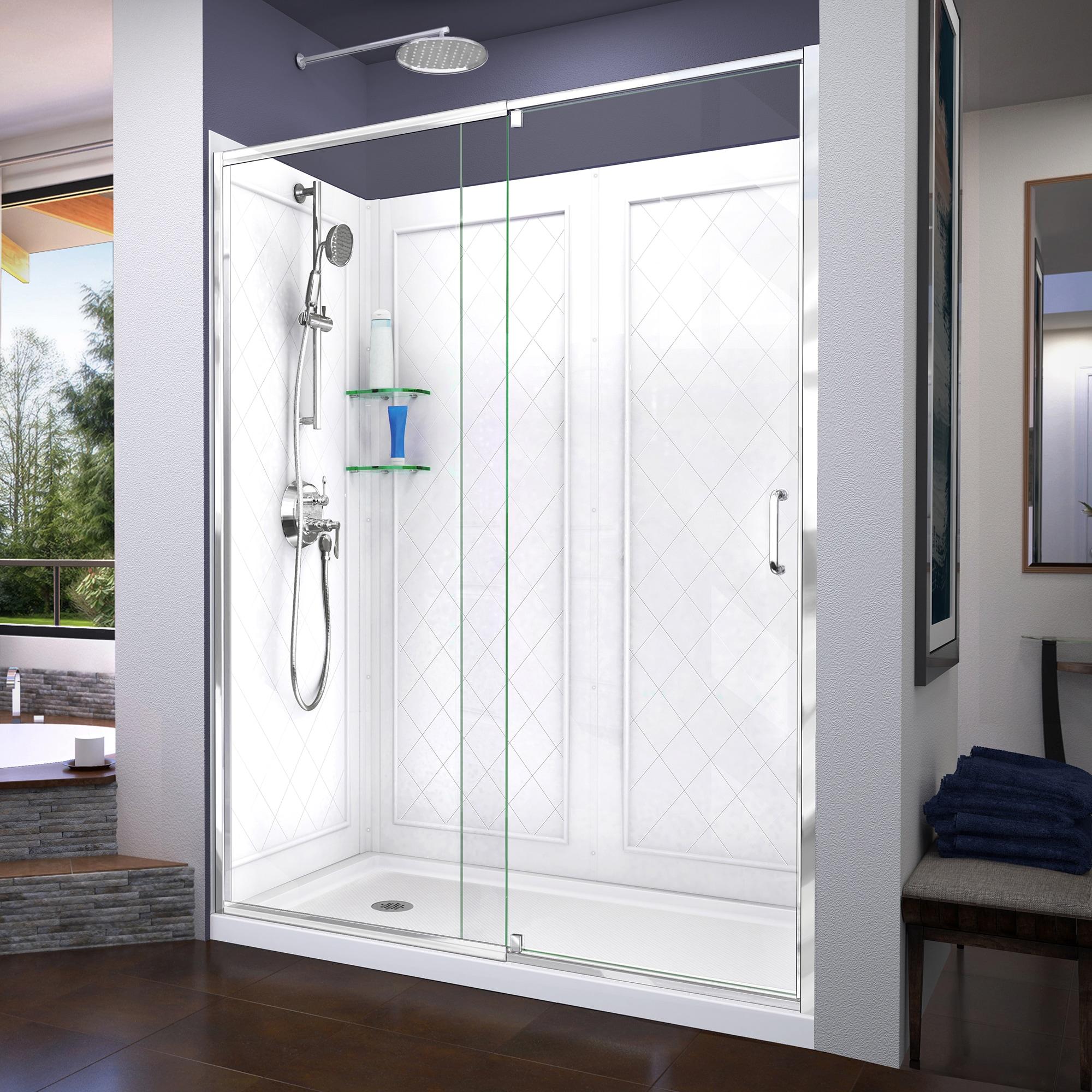 DreamLine Dreamline Flex 60" x 76.75" Pivot Semi-Frameless Shower Door DL-6227L-01