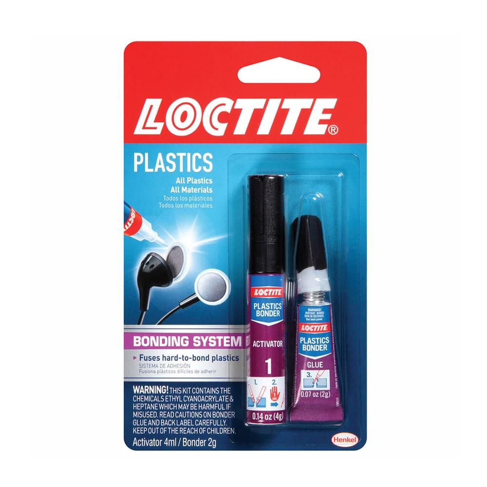 Loctite Super Glue Plastics Bonder, 1-0.14 oz Activator Stick + 1-0.07 oz Glue Tube, Clear 0.21 oz Kit