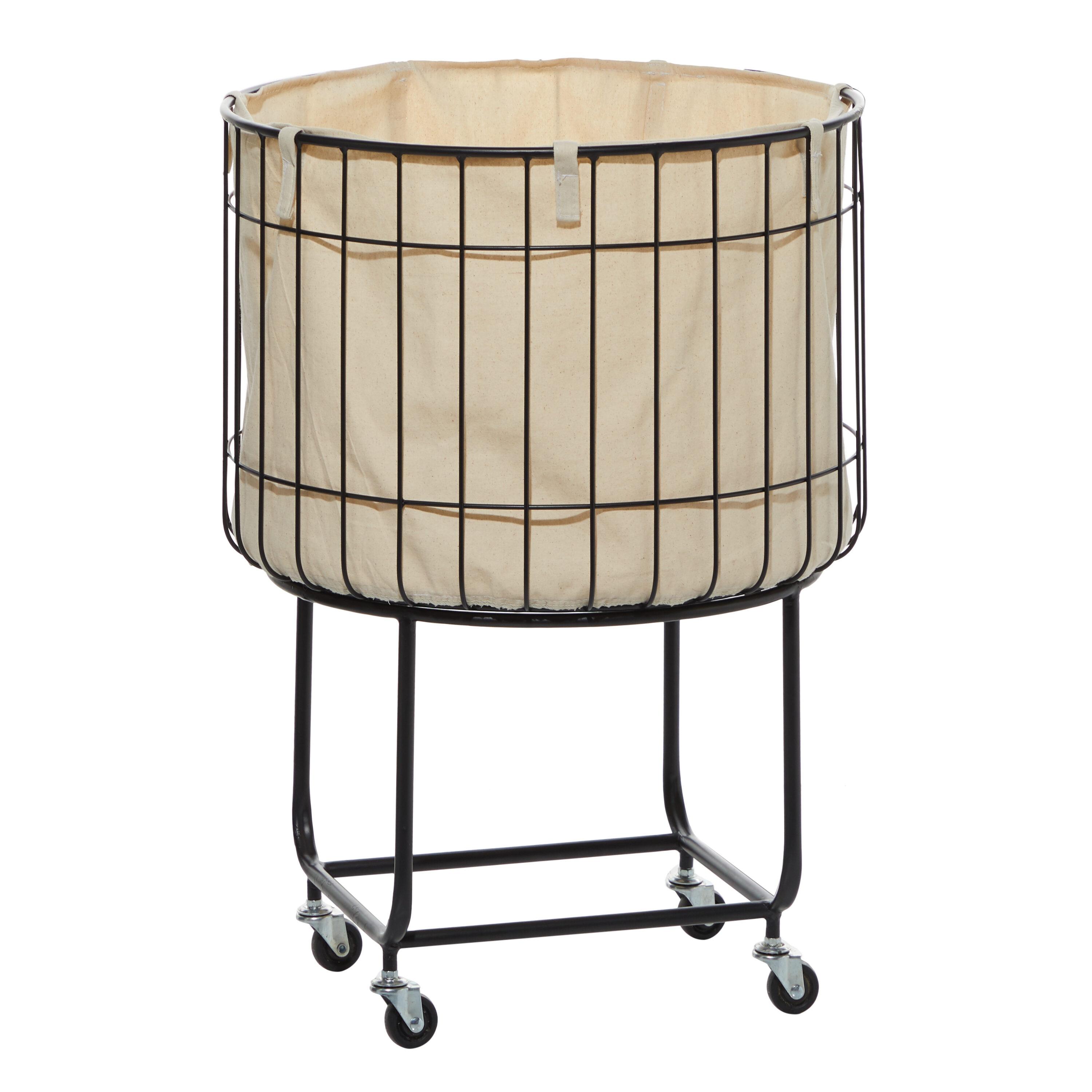 25.75''x19.25''  Contemporary Metal Storage Cart Off White - Olivia & May