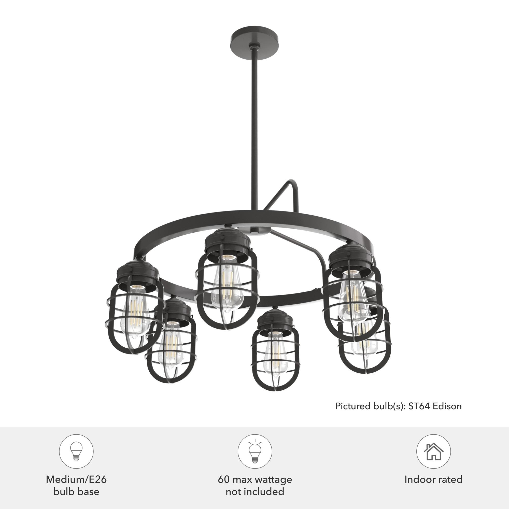 Starklake 6 - Light Unique / Statement Wagon Wheel Chandelier