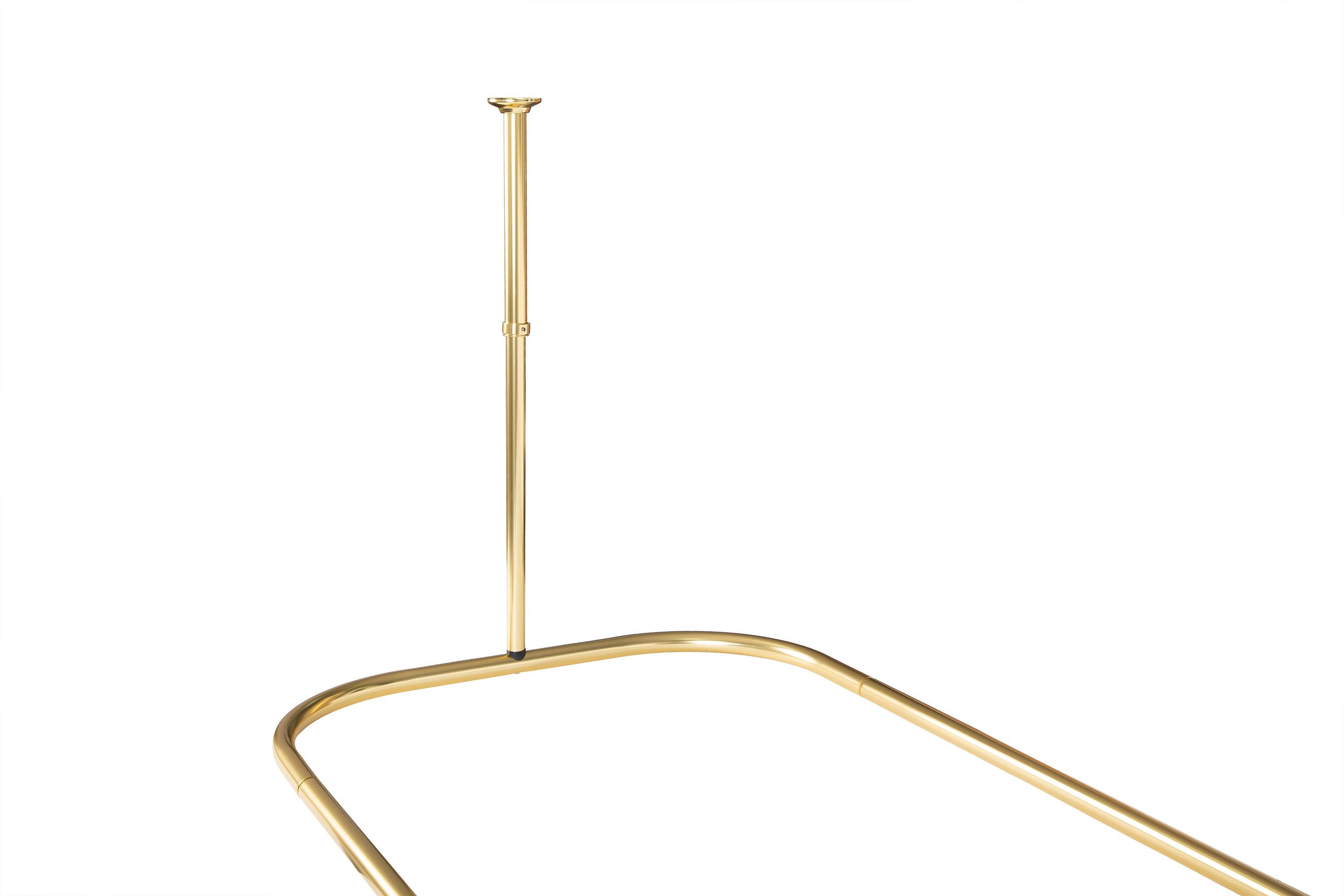 Utopia Alley 64'' D-Shaped Drill / Screw Shower Curtain Rod & Hook Set