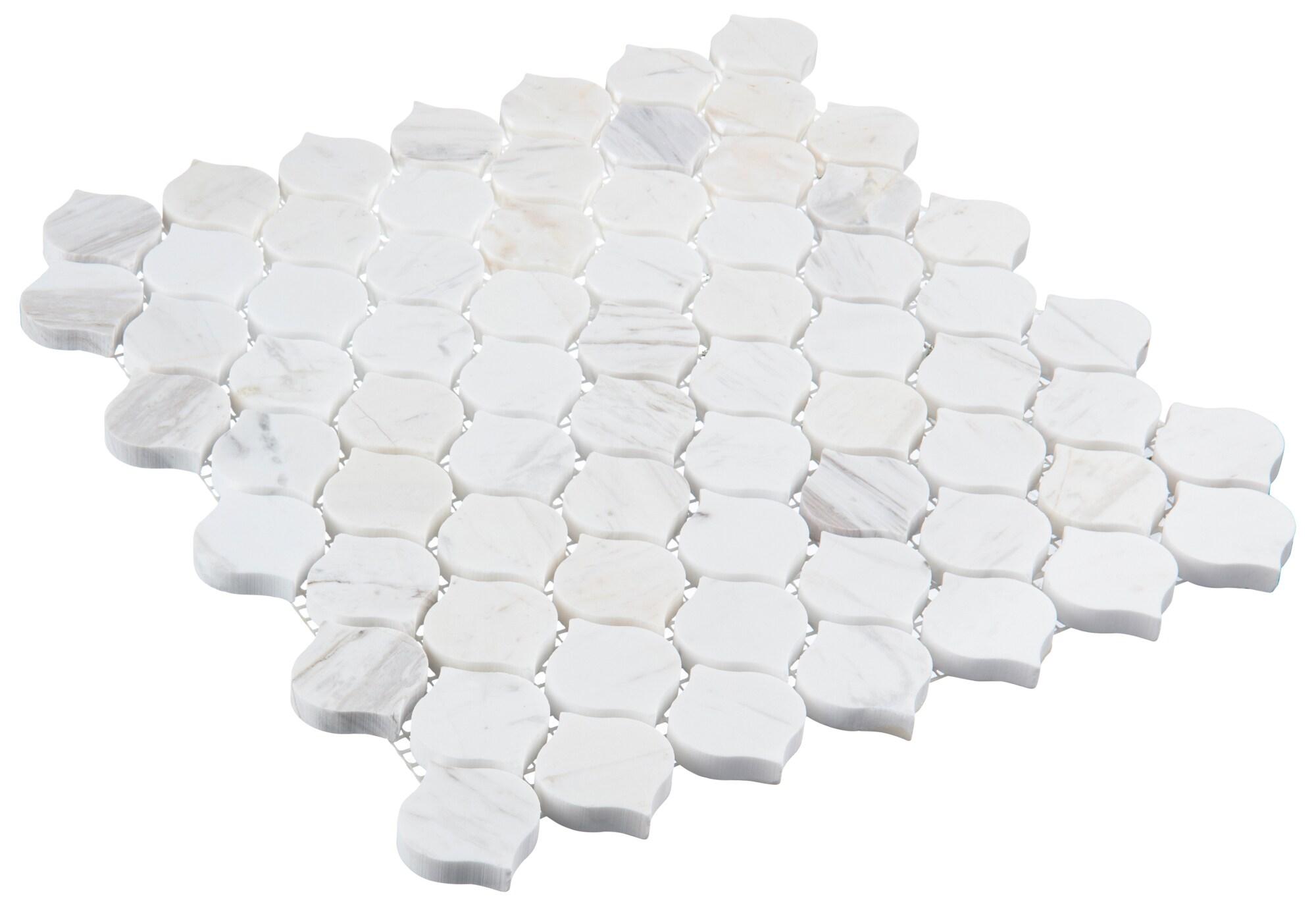 Dayberry 1.5" Marble Arabesque Mosaic Kitchen Backsplash, Bathroom, Shower, Pool, Wall and Floor Tile