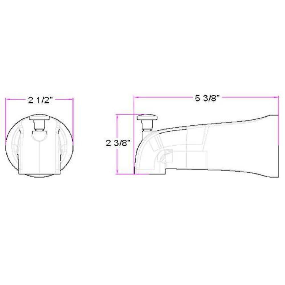 Wall Mounted Tub Spout with Diverter