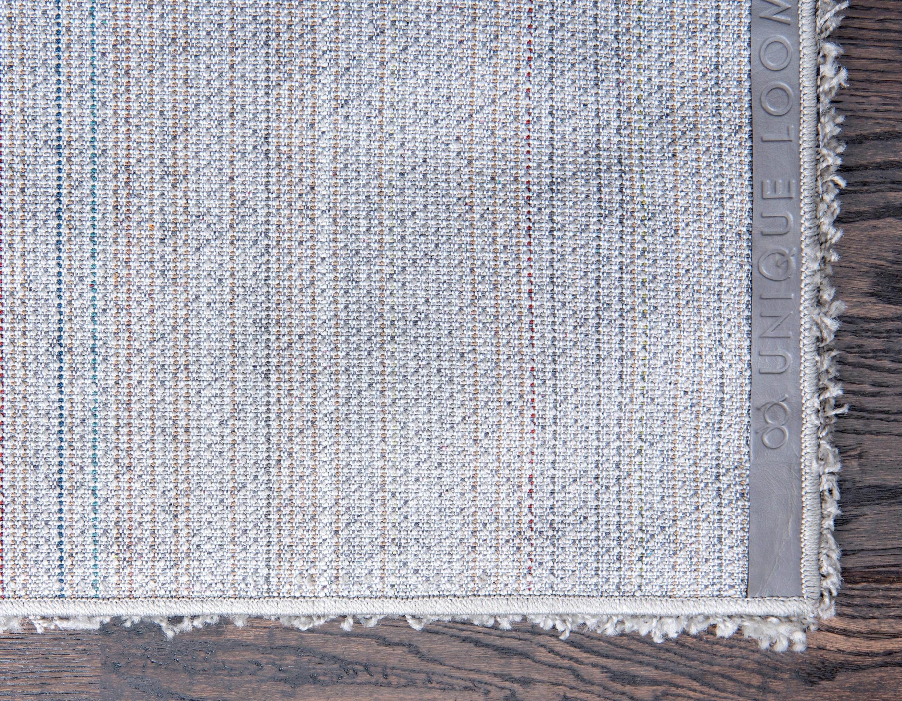 Unique Loom 2' 7 x 10' 0 Solid Shag Cloud Gray Area Rug
