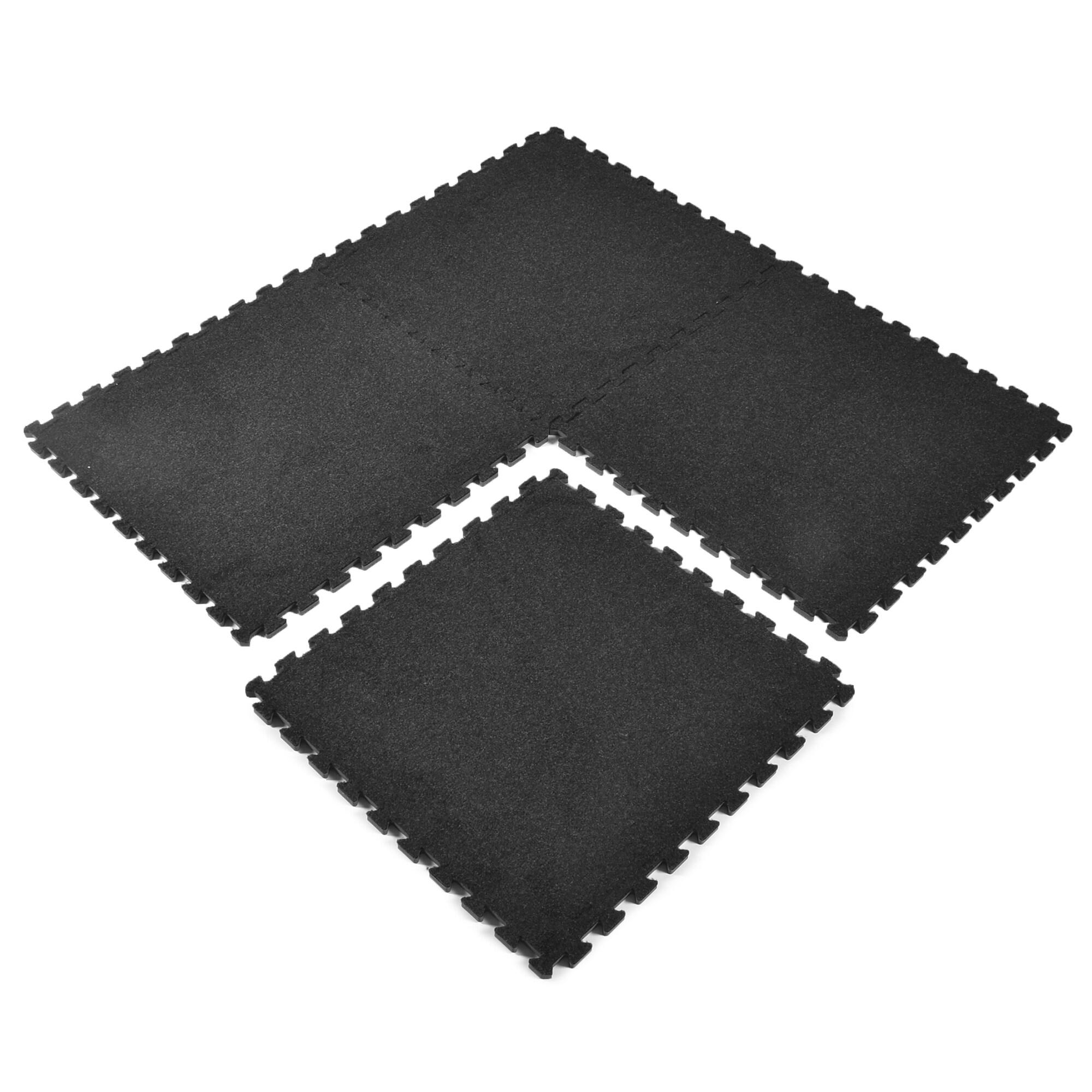 Charcoal 24" x 24" Interlocking Carpet Tiles with Foam Padding