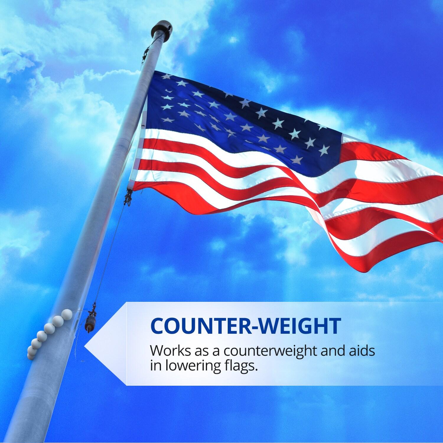 Anley Flagpole Accessories - Beaded Flag Flagpole Retainer Ring for Both Internal & External Halyard Flagpole - For 2 to 3 Inch Diameter Pole