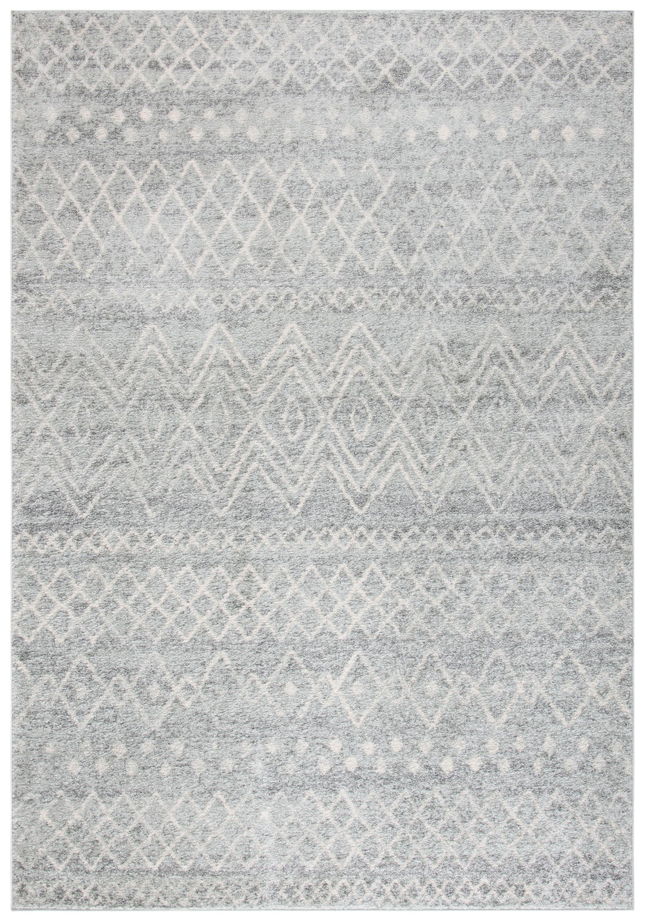 SAFAVIEH Madison Hannah Geometric Area Rug, Silver/Ivory, 9' x 12'