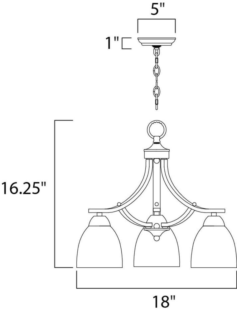 Maxim Lighting Axis 3 - Light Chandelier in  Satin Nickel