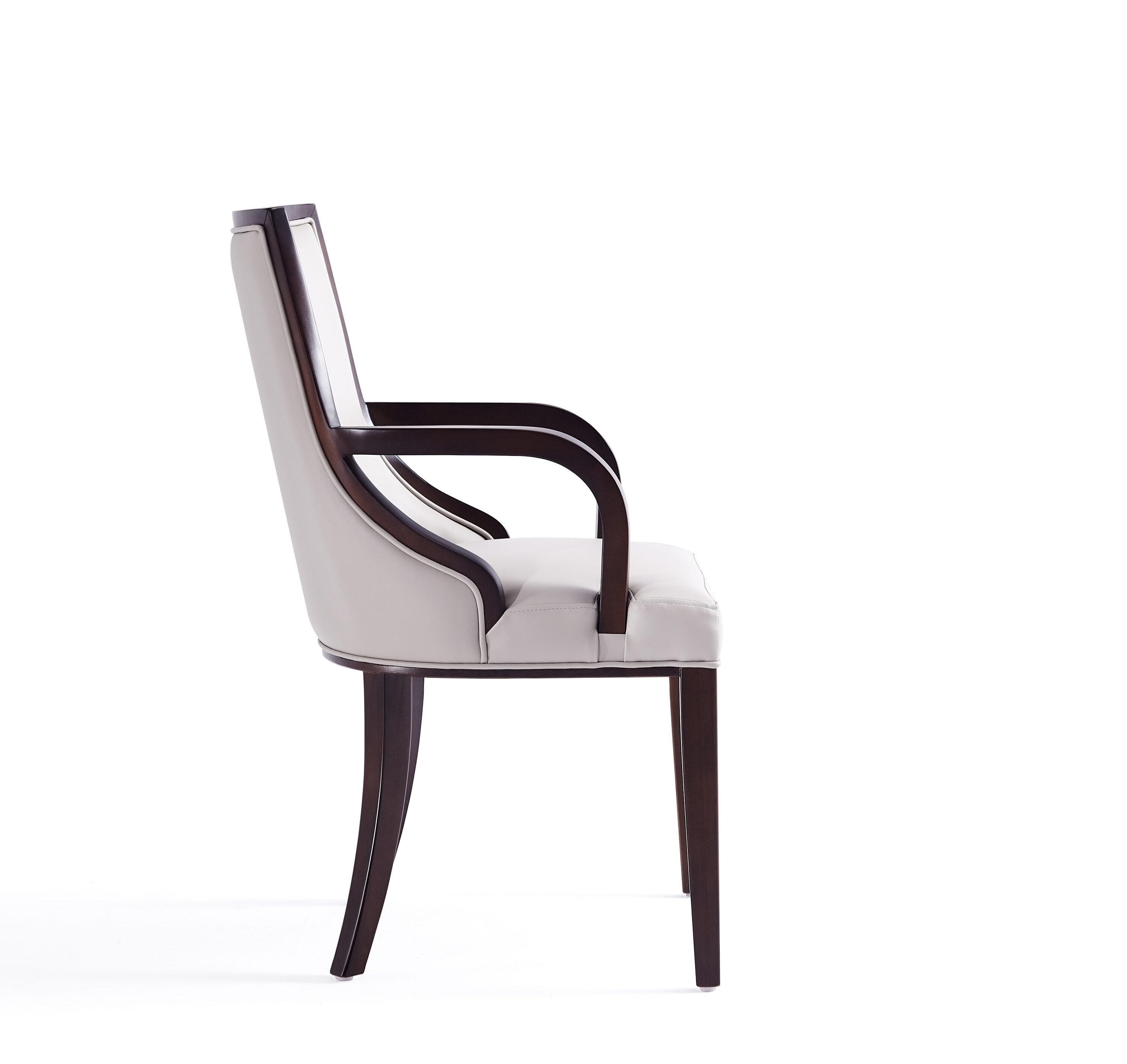 Grand Faux Leather Dining Armchair  with Beech Wood Frame (Set of 2)